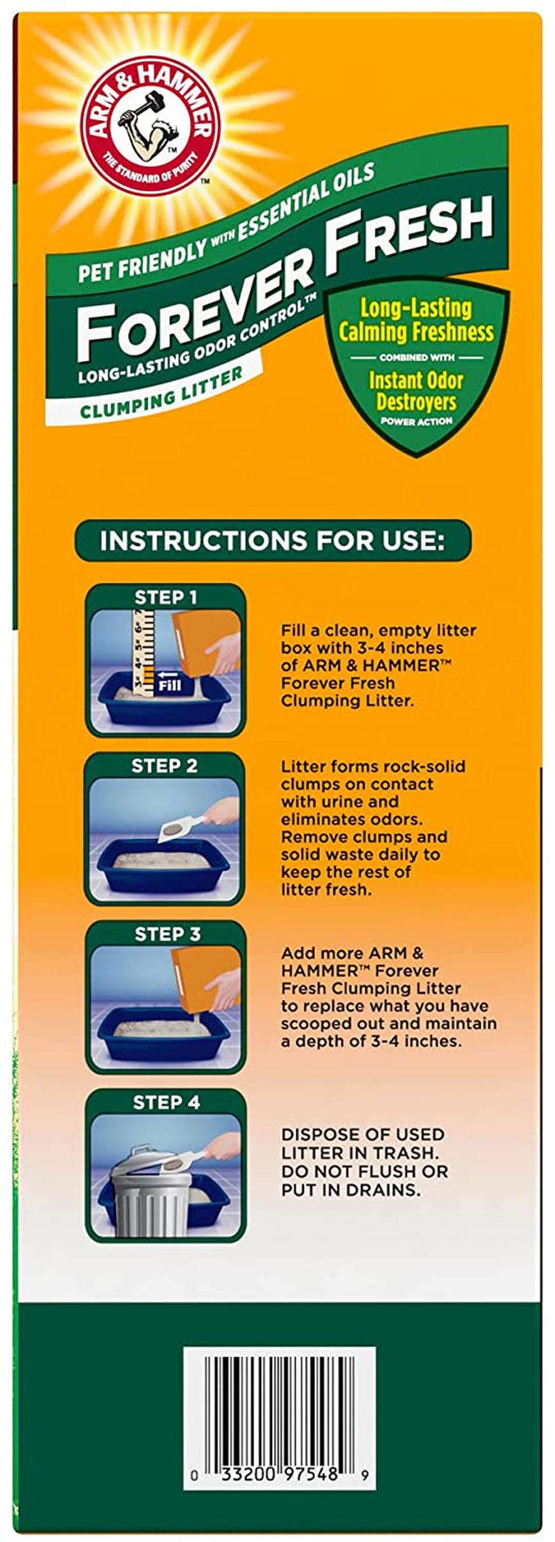 Arm & Hammer Ultra Last Unscented Clumping Cat Litter, Multicat 18Lb, Pet Friendly with Baking Soda Animals & Pet Supplies > Pet Supplies > Cat Supplies > Cat Litter Church & Dwight