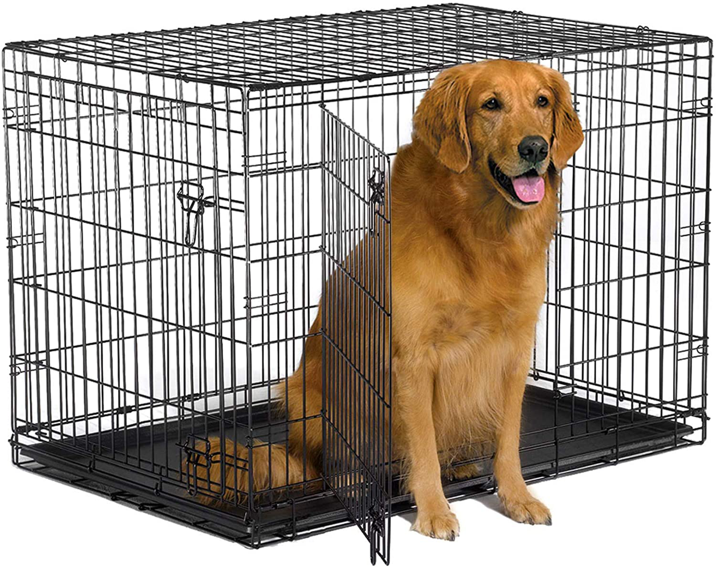 New World Pet Products Folding Metal Dog Crate; Single Door & Double Door Dog Crates Animals & Pet Supplies > Pet Supplies > Dog Supplies > Dog Kennels & Runs MidWest Homes For Pets Double Door 42-Inch