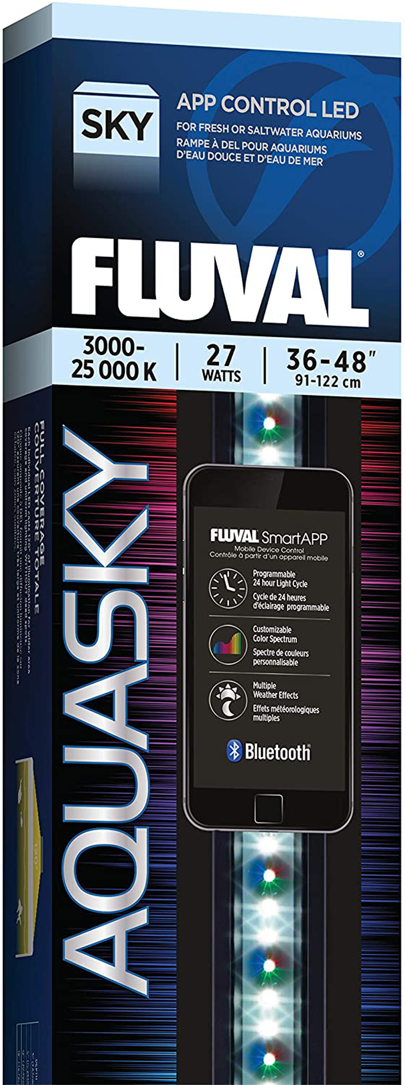 Fluval Aquasky 2.0 LED Aquarium Lighting, 35 Watts, 48-60 Inches Animals & Pet Supplies > Pet Supplies > Fish Supplies > Aquarium Lighting Fluval 27 Watts