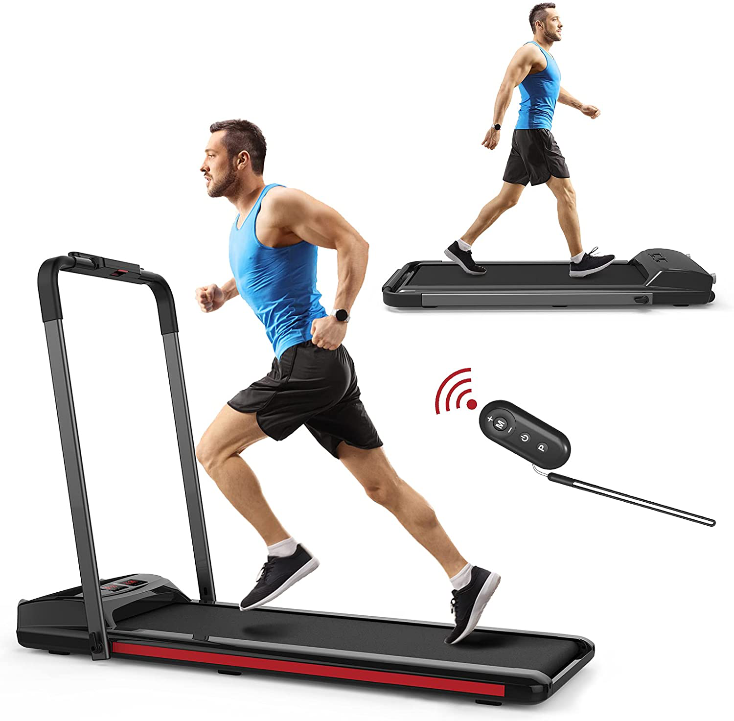 SHAREWIN 2 in 1 under Desk Treadmill 2.25HP Folding Walking