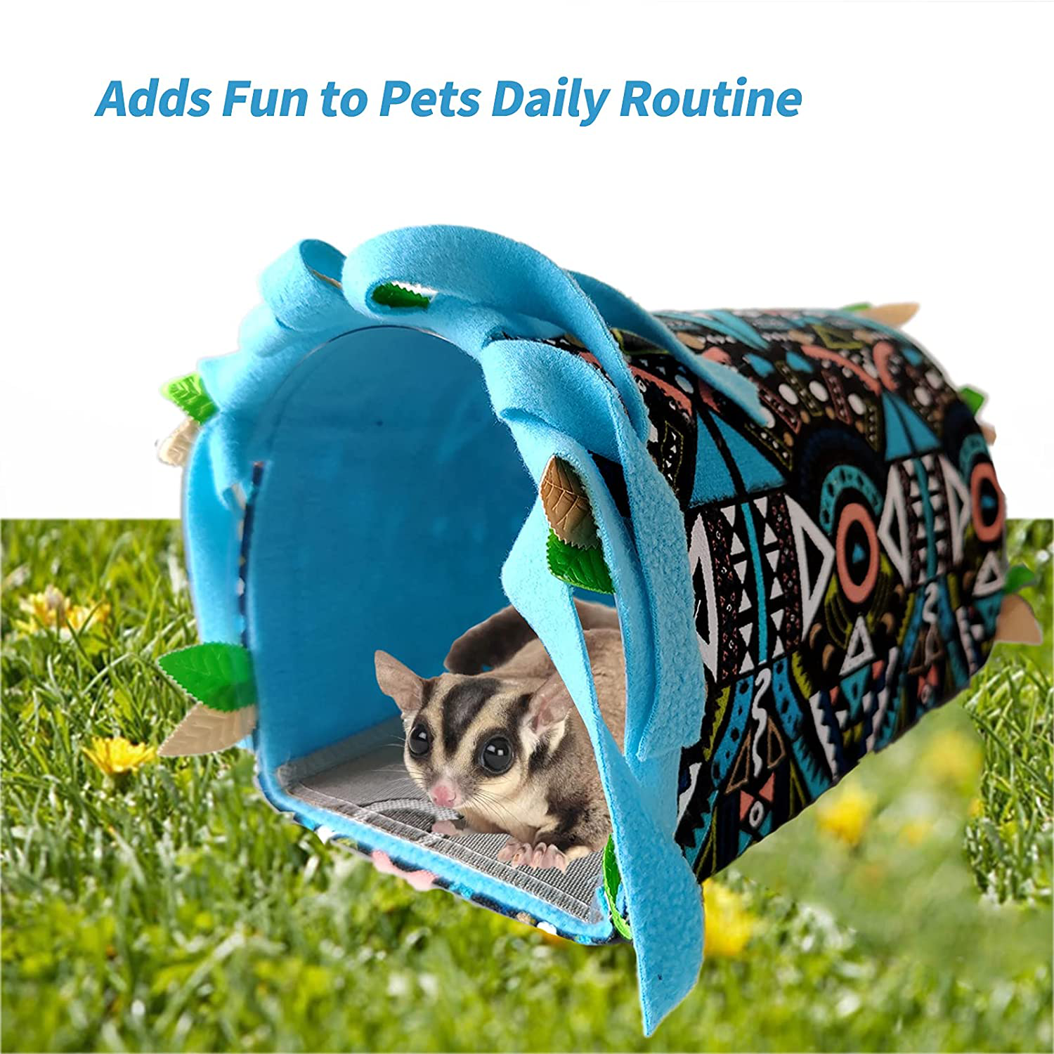 Guinea Pig Hideout Cave with Curtain, Hamster Hideaway Tunnel, Small Animals Cage Accessories Sleeping Habitats Animals & Pet Supplies > Pet Supplies > Small Animal Supplies > Small Animal Habitat Accessories PODOO   