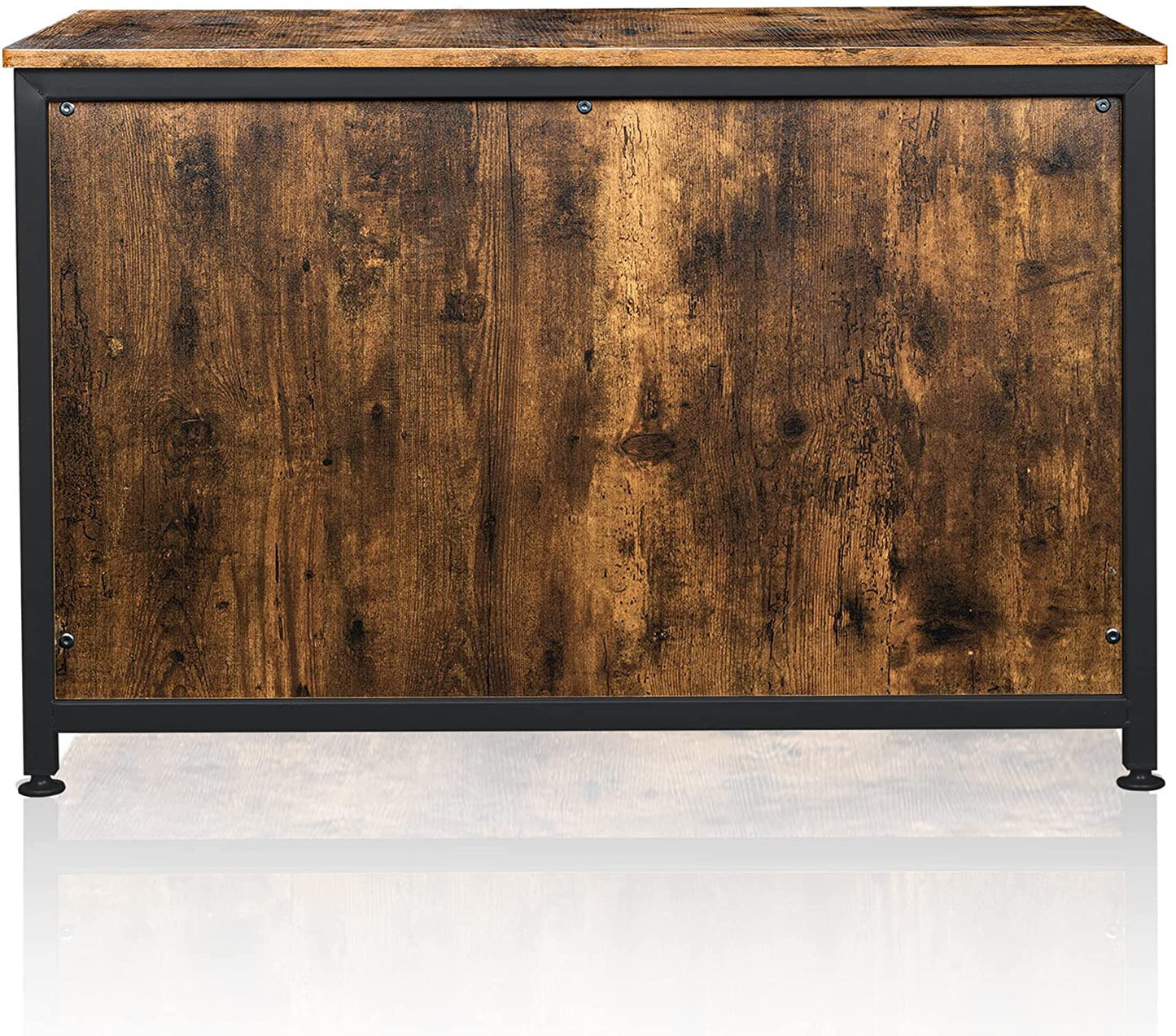 TADASA 37'' Large Cat Litter Box Enclosure, Hidden Kitty Litter Box Furniture, Indoor Cat House, Dog Proof Cat Litter Box Furniture as End Table with Double Doors, Rustic Brown and Black Animals & Pet Supplies > Pet Supplies > Cat Supplies > Cat Furniture TADASA