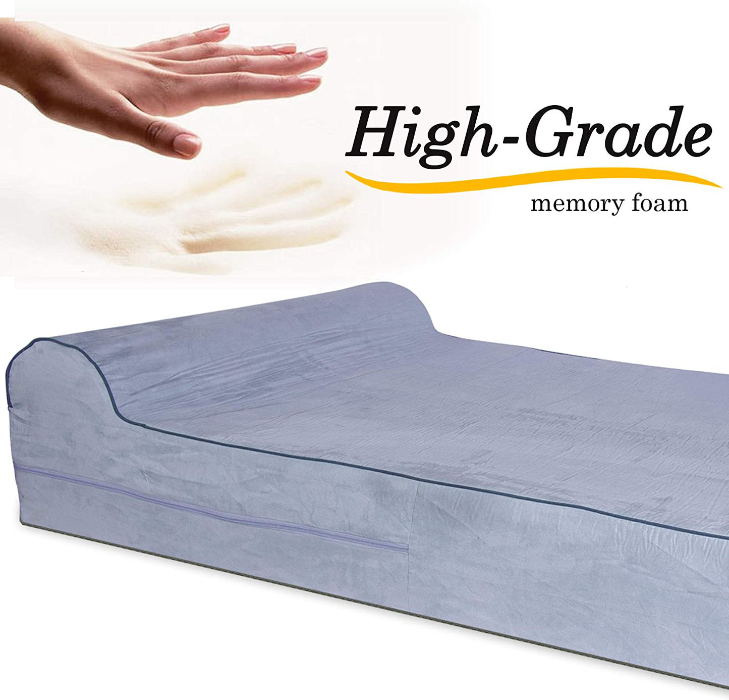 Jumbo XL Orthopedic 7-Inch Thick High Grade Memory Foam Dog Bed with Pillow and Easy to Wash Removable Cover with Anti-Slip Bottom - Free Waterproof Liner Included Animals & Pet Supplies > Pet Supplies > Dog Supplies > Dog Beds KOPEKS