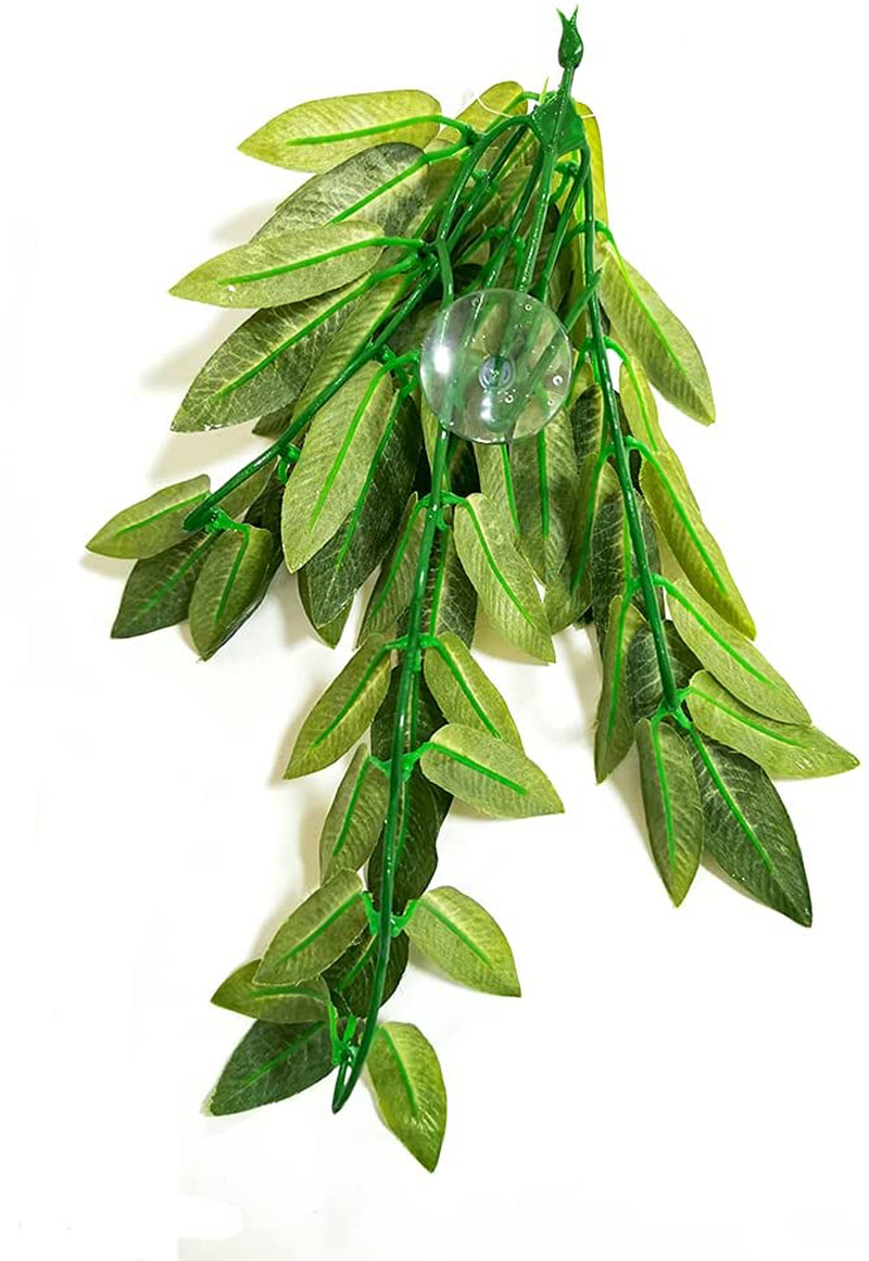Artificial Reptile Plants Lifelike Reptiles Terrarium Leaves Plastic Reptile Habitats Plant Amphibian Hanging Terrarium Plants Decorations with Suctioncups for Hermit Crab Lizards Geckos Snake Animals & Pet Supplies > Pet Supplies > Reptile & Amphibian Supplies > Reptile & Amphibian Habitats DOCIWOO