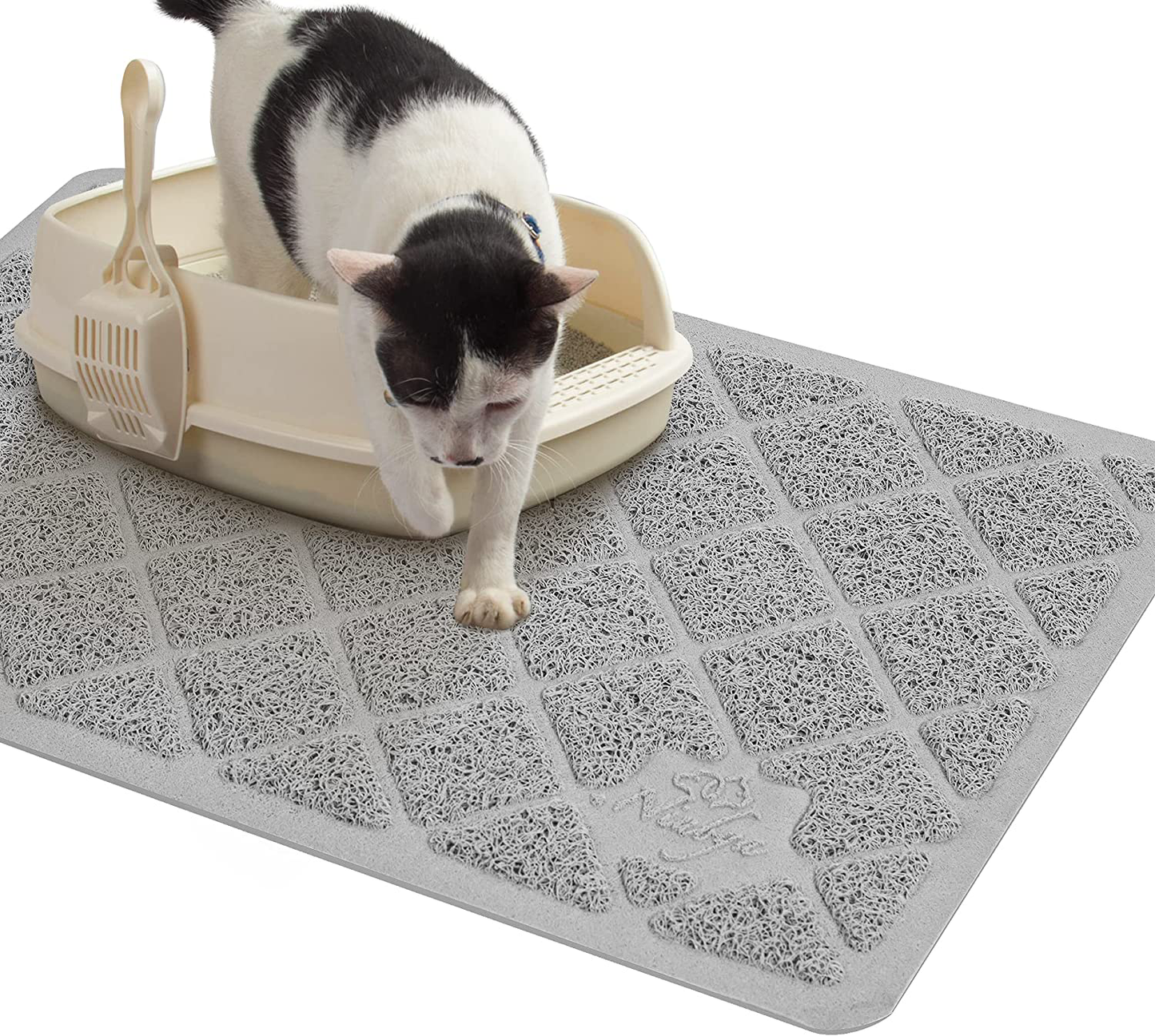 Niubya Premium Cat Litter Mat, Litter Box Mat with Non-Slip and Waterproof Backing, Litter Trapping Mat Soft on Kitty Paws and Easy to Clean, Cat Mat Traps Litter from Box Animals & Pet Supplies > Pet Supplies > Cat Supplies > Cat Litter Box Mats Niubya