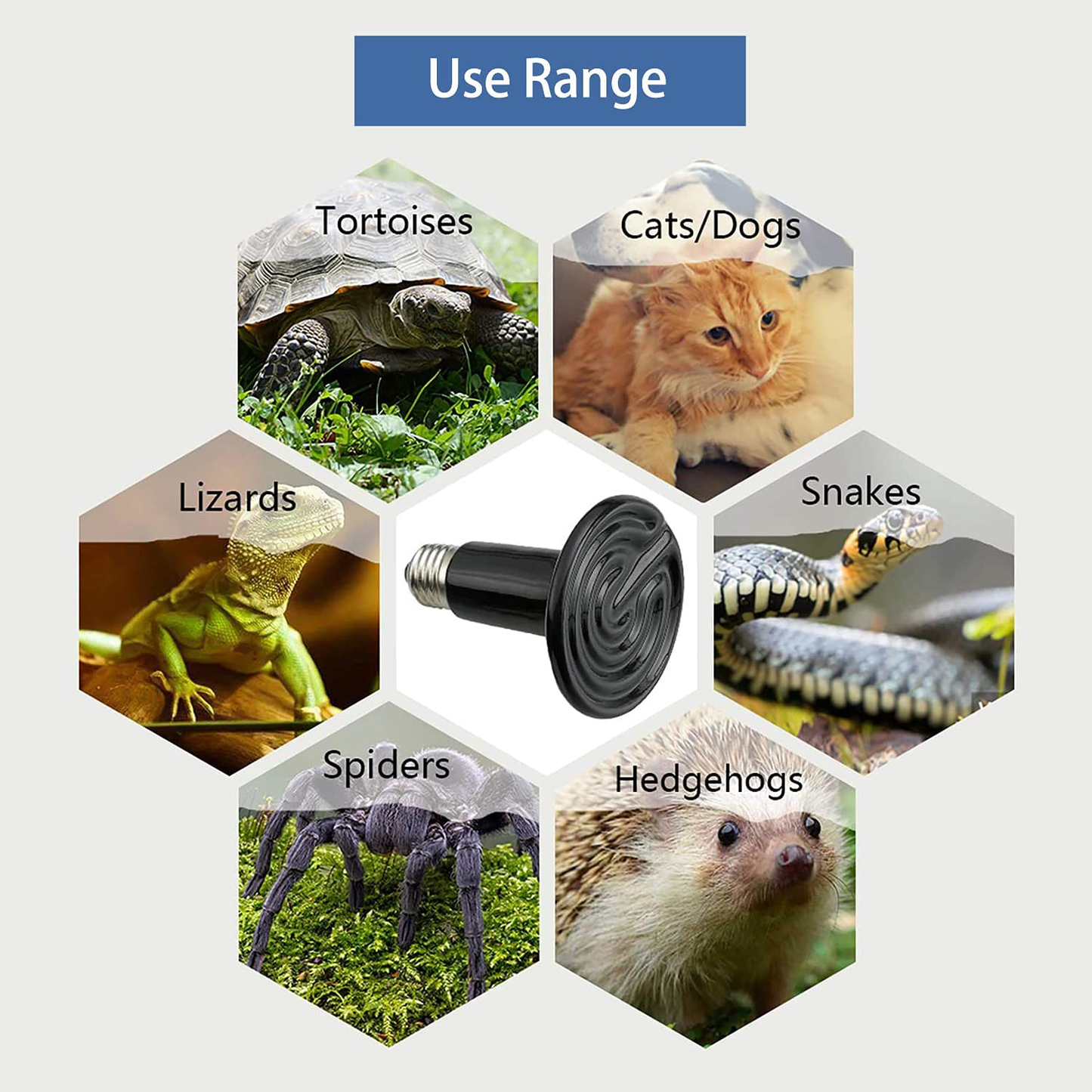 Aquarium Tank Heat Light,Reptile Heat Lamp,E26/E27 Turtle Basking Spot Lamp with Dimmable Switch,86.6In Habitat Basking Heat Lamp,Heating Lighting for Tortoise/Lizard/Amphibian/Snake/Aquarium(No Bulb) Animals & Pet Supplies > Pet Supplies > Reptile & Amphibian Supplies > Reptile & Amphibian Habitat Heating & Lighting Bahong