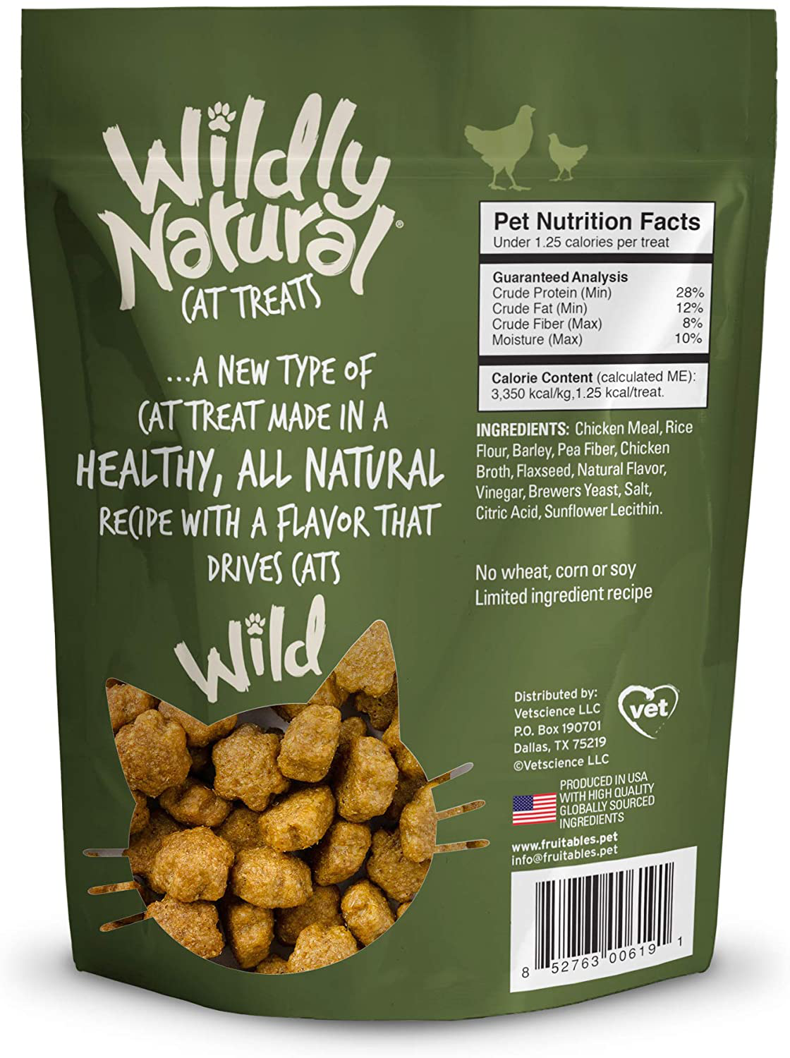 Fruitables Wildly Natural 2.5 Ounce Grain Free Chicken Treat for Cats Pack of 3 Animals & Pet Supplies > Pet Supplies > Cat Supplies > Cat Treats Fruitables