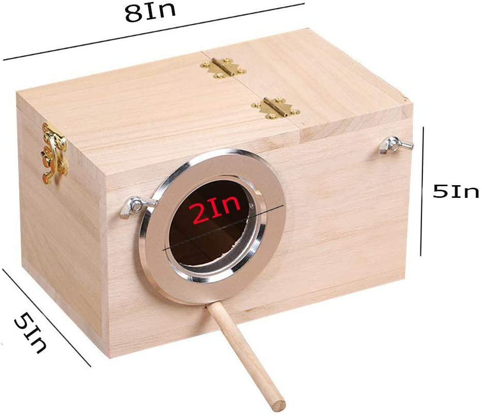 Parakeet Nesting Box, Bird Nest Breeding Box Cage Wood House for Finch Lovebirds Cockatiel Budgie Conure Parrot, 8'' X 5'' X 5'' Animals & Pet Supplies > Pet Supplies > Bird Supplies > Bird Cage Accessories Tfwadmx