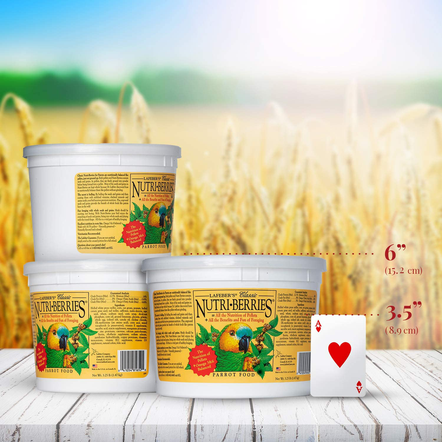 Lafeber Classic Nutri-Berries Pet Bird Food, Made with Non-Gmo and Human-Grade Ingredients, for Parrots, 3.25 Lb Animals & Pet Supplies > Pet Supplies > Bird Supplies > Bird Treats LAFEBER'S