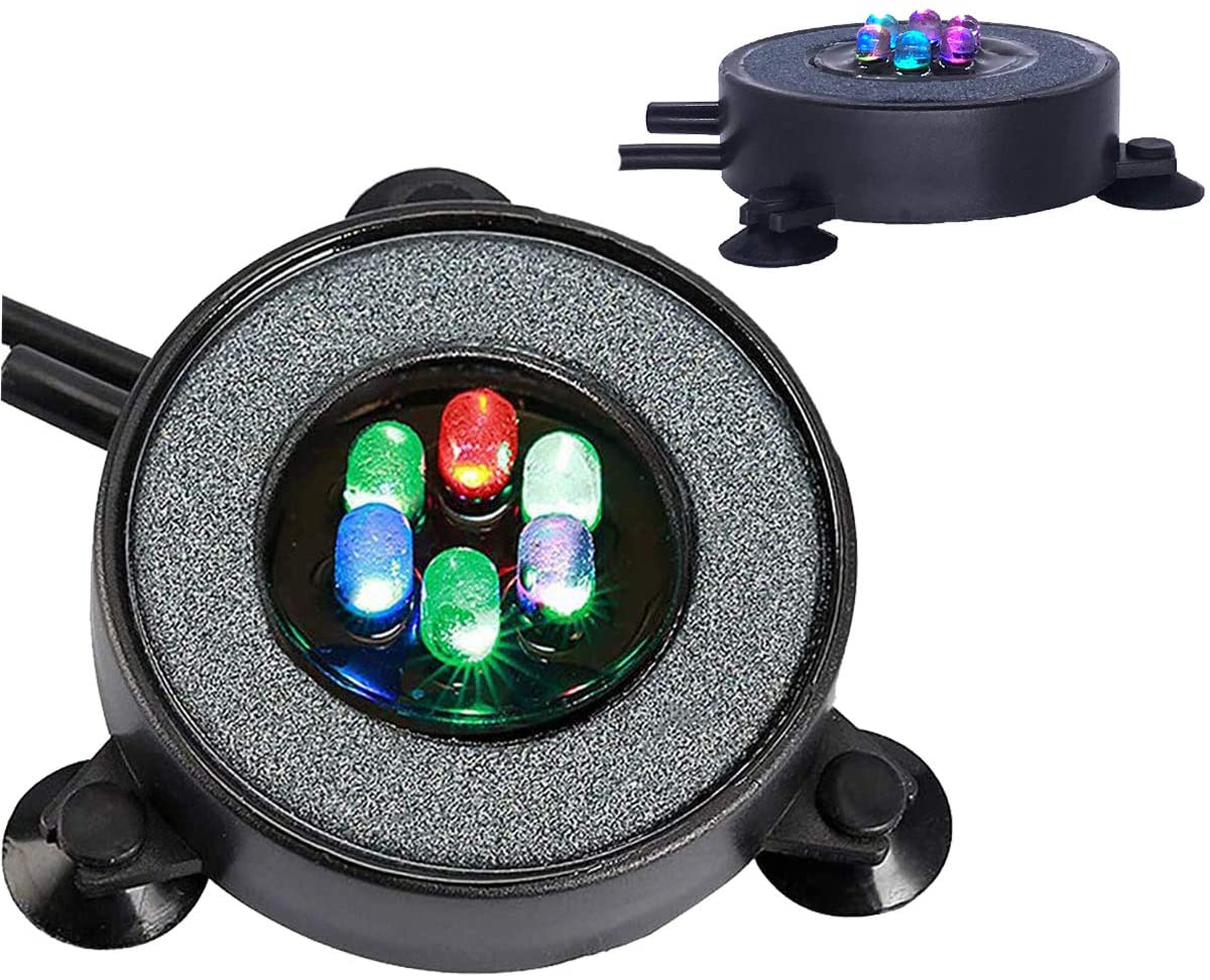 Mingdak LED Aquarium Air Bubble Light Fish Tank Air Bubble Stone Disk KOL PET
