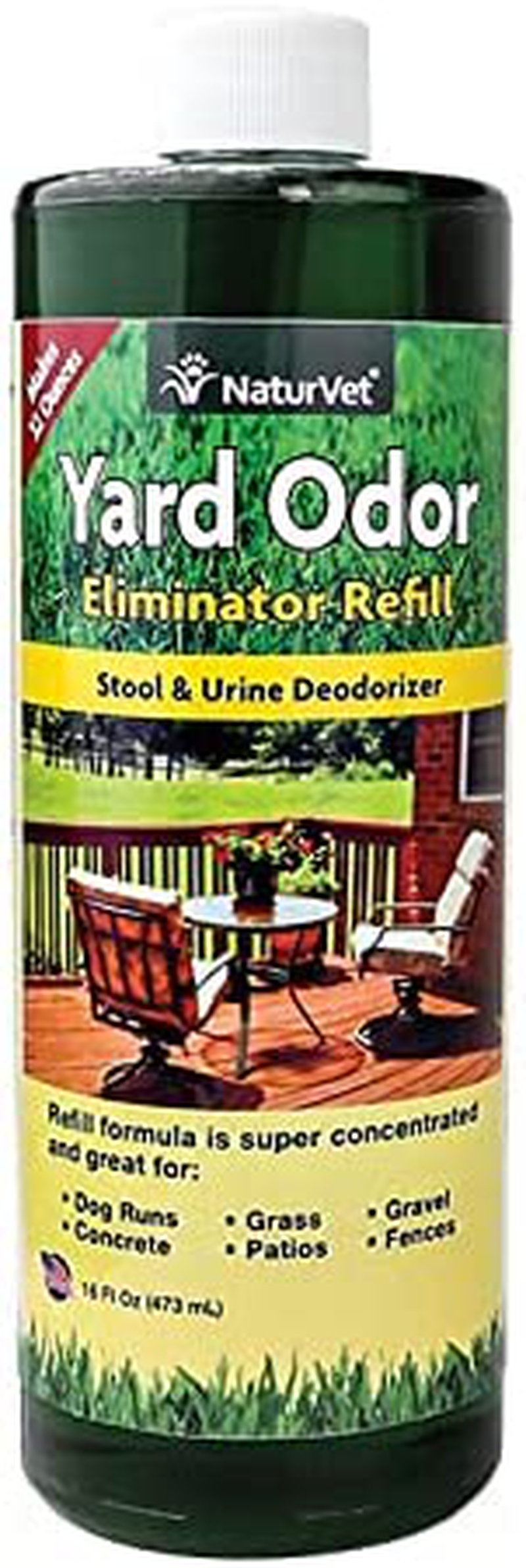 Naturvet – Yard Odor Eliminator – Eliminate Stool and Urine Odors from Lawn and Yard – Designed for Use on Grass, Plants, Patios, Gravel, Concrete & More Animals & Pet Supplies > Pet Supplies > Dog Supplies > Dog Kennels & Runs NaturVet 16 oz Refill