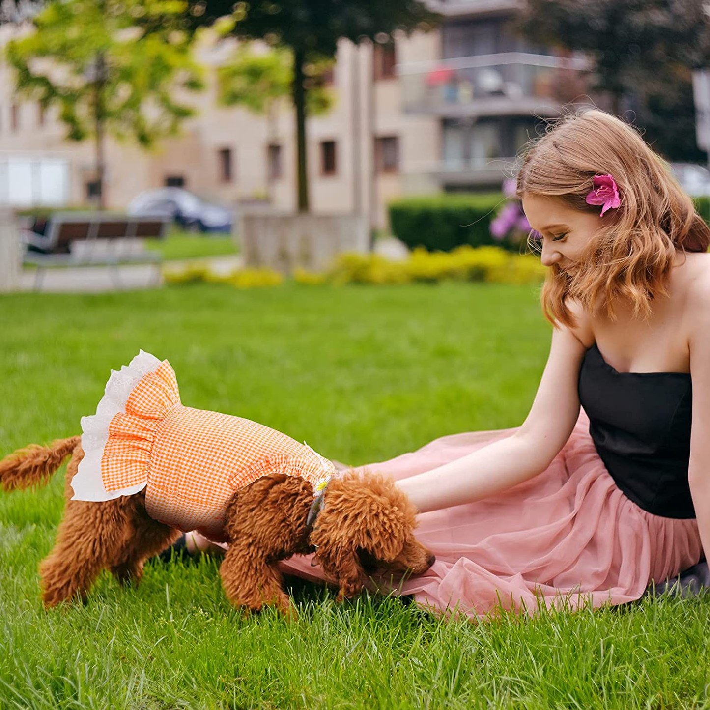 URATOT Dog Dresses Pet Princess Dress Dog Vest Skirt Cute Puppy Dresses Blue Yellow Green Pets Costume Clothing for Pet Cat Dog Animals & Pet Supplies > Pet Supplies > Cat Supplies > Cat Apparel URATOT