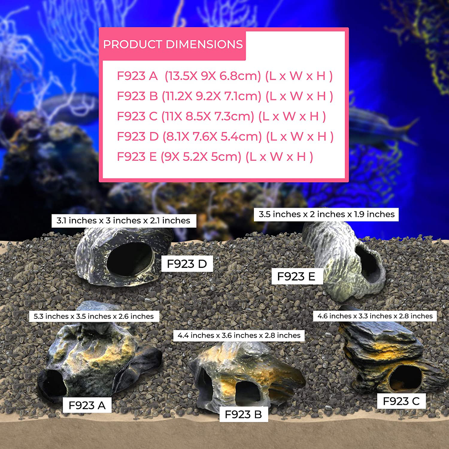 CORISRX BEST of YOUR LIFESTYLE DR. Moss Cichlid Stone 5 Pc Luxury Set - Ceramic Rock Cave Aquarium Decorations - Fish Tank Decor Animals & Pet Supplies > Pet Supplies > Fish Supplies > Aquarium Decor CORISRX BEST OF YOUR LIFESTYLE