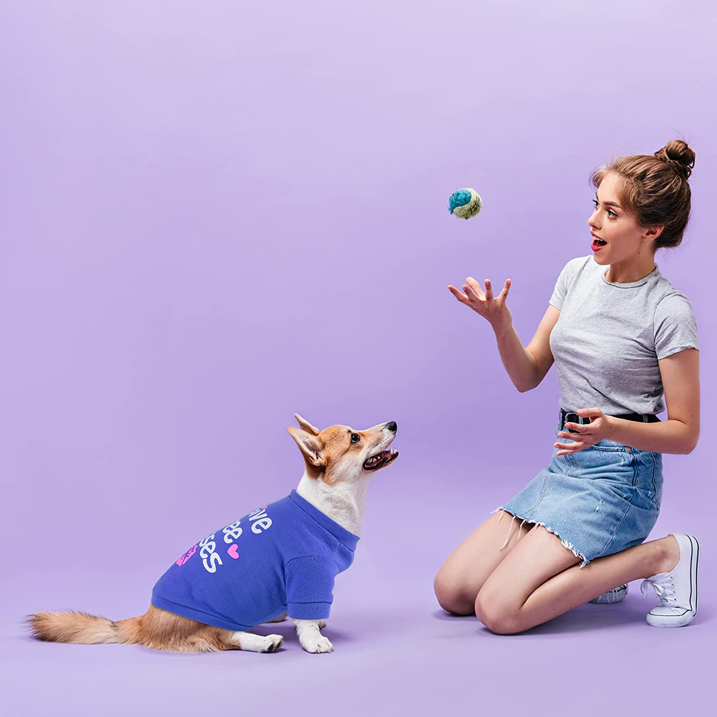 RUODON 6 Pieces Pet Breathable Shirts Printed Puppy Shirts Pet Sweatshirt Cute Dog Apparel Puppy Dog Clothes Soft T-Shirt for Pet Dogs and Cats Animals & Pet Supplies > Pet Supplies > Dog Supplies > Dog Apparel RUODON