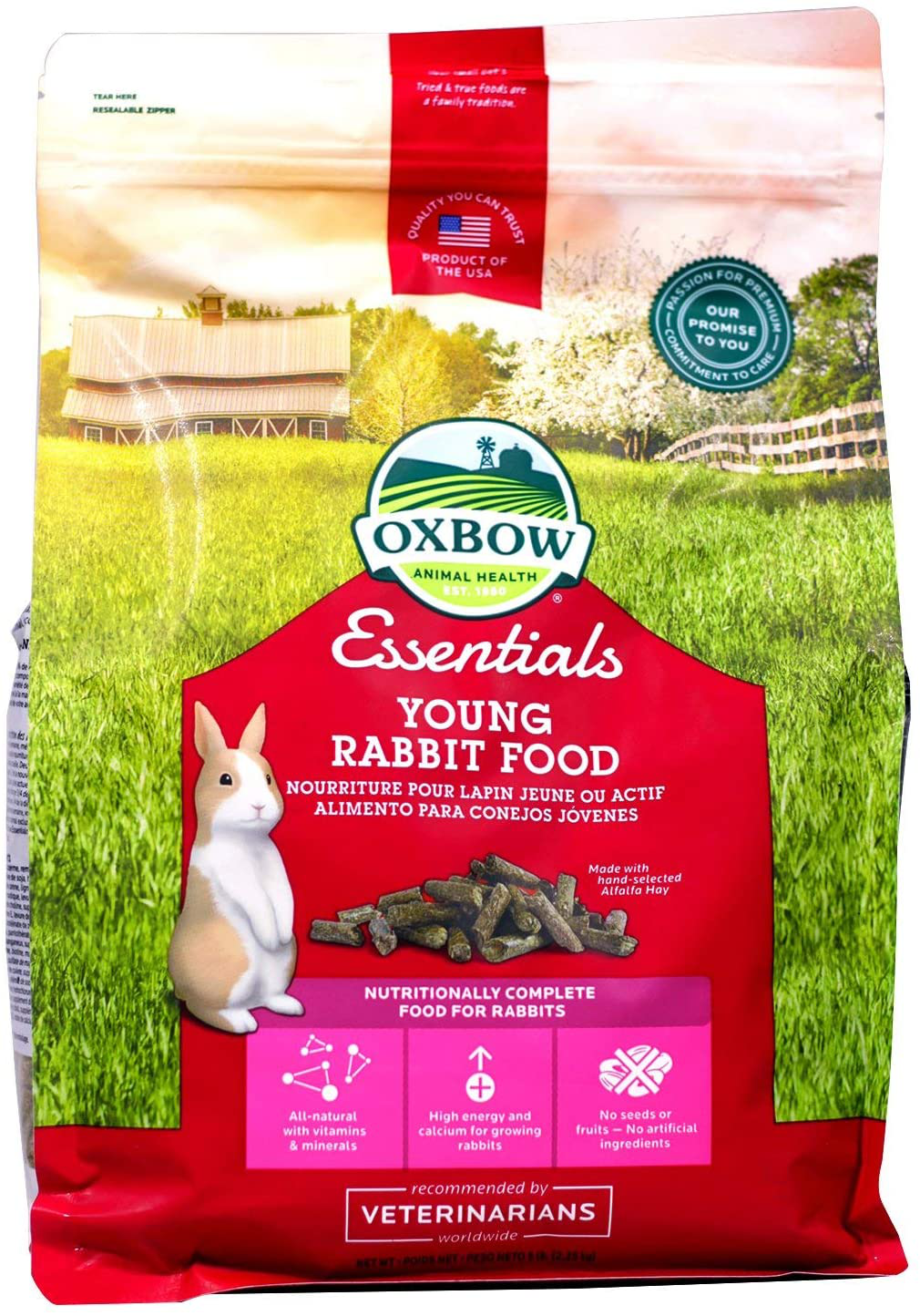 Oxbow Bunny Basics - Young Rabbit Food - Alfalfa Hay - 5 Lbs Animals & Pet Supplies > Pet Supplies > Small Animal Supplies > Small Animal Food OxbOw