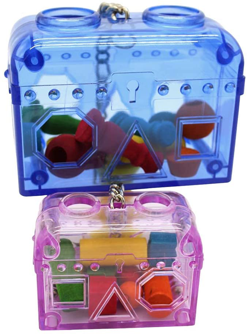 Sweet Feet and Beak Large or Small Treasure Chest - Perfect Bird Cage Toy Colorful, Safe, Easy to Install - Washable, Refillable, Non-Toxic, Foraging Box - Cage Accessories Animals & Pet Supplies > Pet Supplies > Bird Supplies > Bird Cage Accessories Sweet Feet and Beak