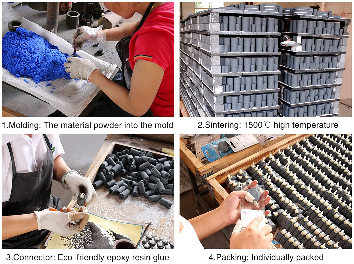 Pawfly 1 Inch Air Stone 10 Pieces Cylinder Bubble Diffuser Airstones for Aquarium Fish Tank Pump Grey/Blue Animals & Pet Supplies > Pet Supplies > Fish Supplies > Aquarium Air Stones & Diffusers Pawfly