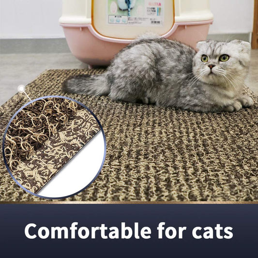 Asvin Thick Premium Cat Litter Mat, Soft on Pet Paws, Traps Litter and Dirt from Kitty, Water Resistant, Scatter Control, for Litter Box, Home Animals & Pet Supplies > Pet Supplies > Cat Supplies > Cat Litter Box Mats Asvin