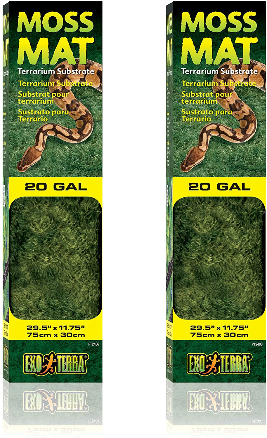Exo Terra 2 Moss Mats, 20 Gallon, Terrarium Substrate Animals & Pet Supplies > Pet Supplies > Reptile & Amphibian Supplies > Reptile & Amphibian Substrates Exo Terra