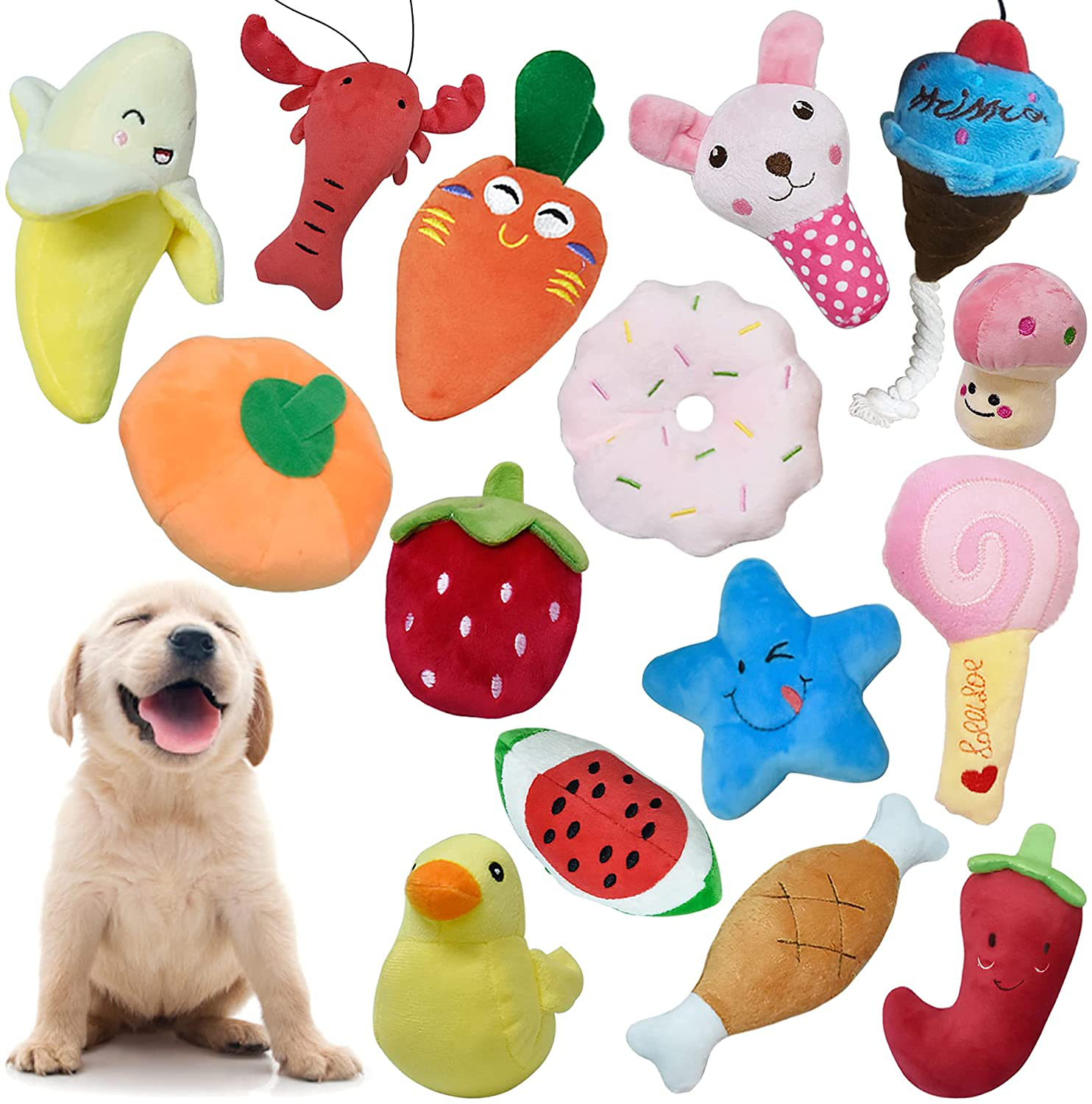 Jalousie 12 Pack Dog Squeaky Toys Cute Pet Plush Toys Stuffed Puppy Chew  Toys for Small Medium Dog Puppy Pets - Bulk Dog Toys : : Pet  Supplies