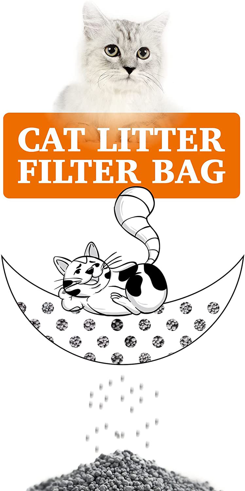 Vealind Sifting Cat Litter Box Liners 2 Mils Disposable Drawstring Cat Waste Liners (7 Pack-Small) Animals & Pet Supplies > Pet Supplies > Cat Supplies > Cat Litter Box Liners Vealind