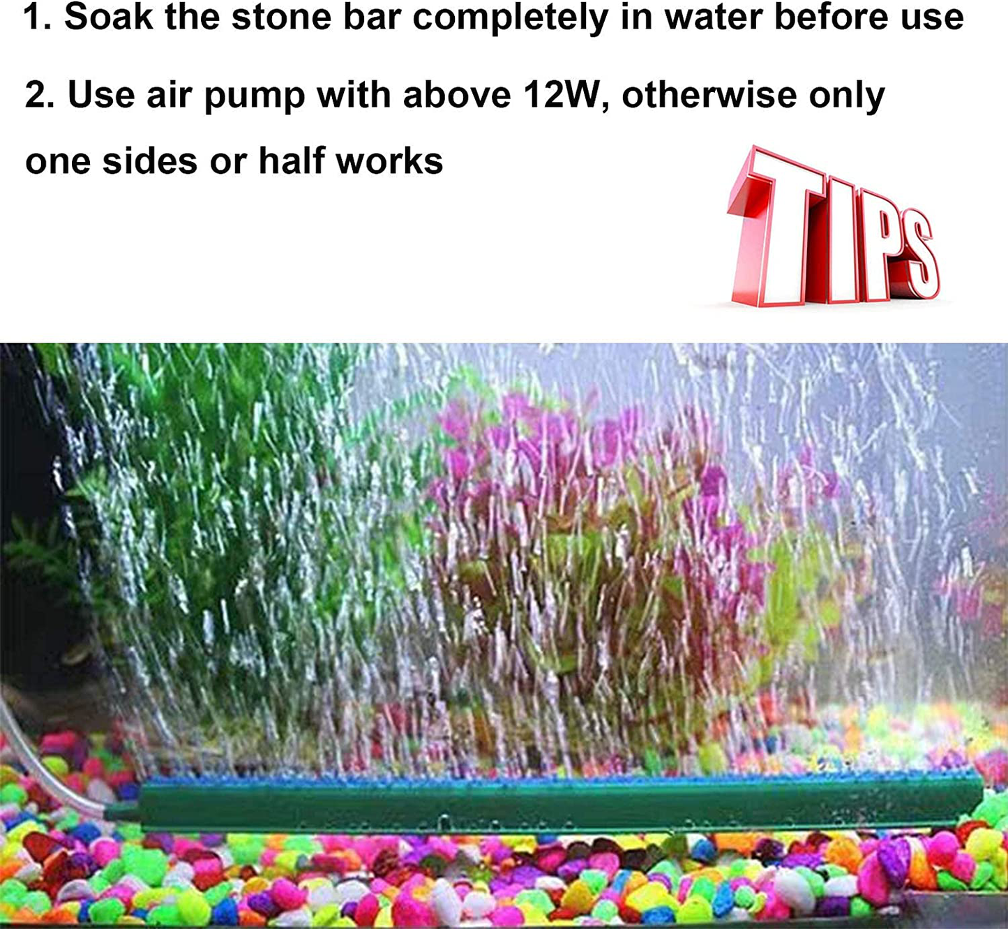 EKUEY Air Stone Bar, Aquarium Aerator Bubble Diffuser with Air Pump Accessories Set,Bubble Release for Hydroponic Growing,For Fish,Seafood,Aquatic Products,14 Inch 2 Pack Animals & Pet Supplies > Pet Supplies > Fish Supplies > Aquarium Air Stones & Diffusers EKUEY