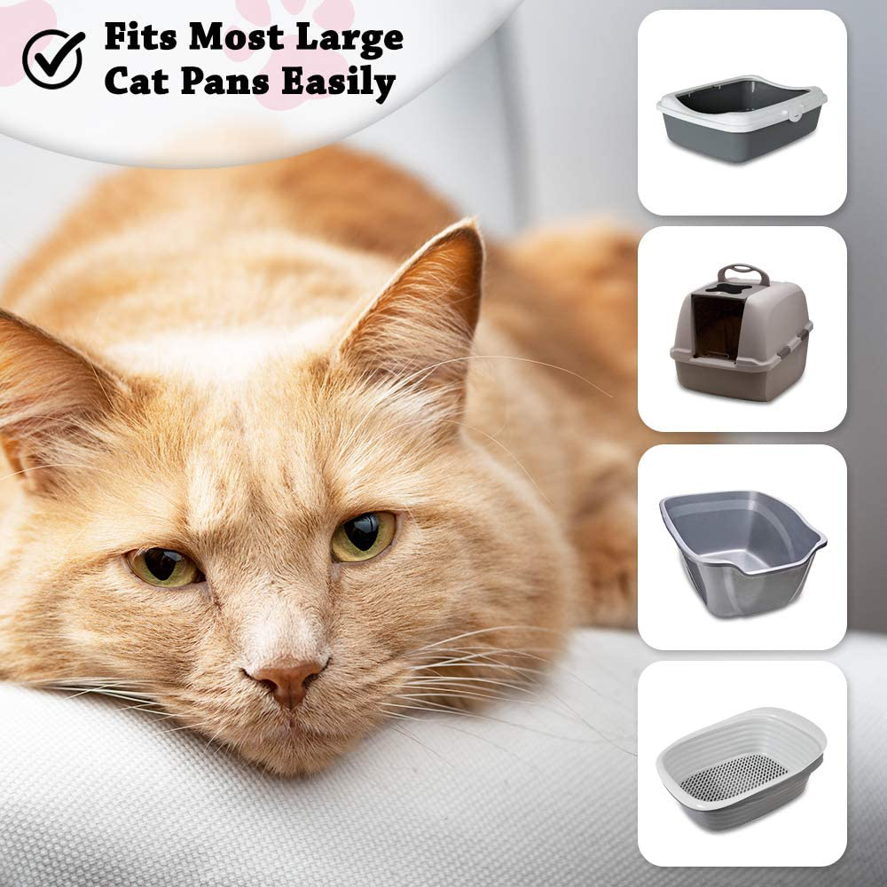Alfapet Kitty Cat Pan Disposable, Elastic Liners- 10-Pack-For Large, X-Large, Giant, Extra-Giant Size Litter Boxes- with Sta-Put Technology for Firm, Easy Fit- Quick + Clever Waste Cleaners, Animals & Pet Supplies > Pet Supplies > Cat Supplies > Cat Litter Box Liners Alfapet