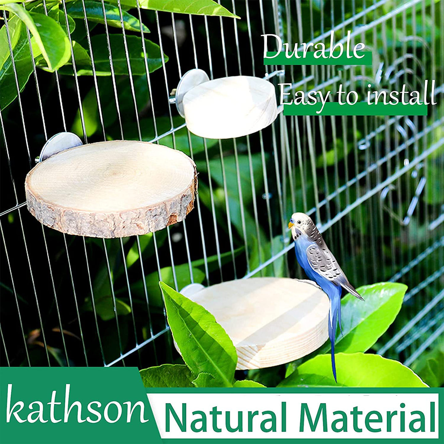Kathson 2 Pcs Bird Perch Platform Parrot Stand Playground Cage Accessories for Parakeet Bird Parrot Finch Canary Budgie Hamster Gerbil Rat Chinchilla Perch Cage Animals & Pet Supplies > Pet Supplies > Bird Supplies > Bird Cage Accessories kathson