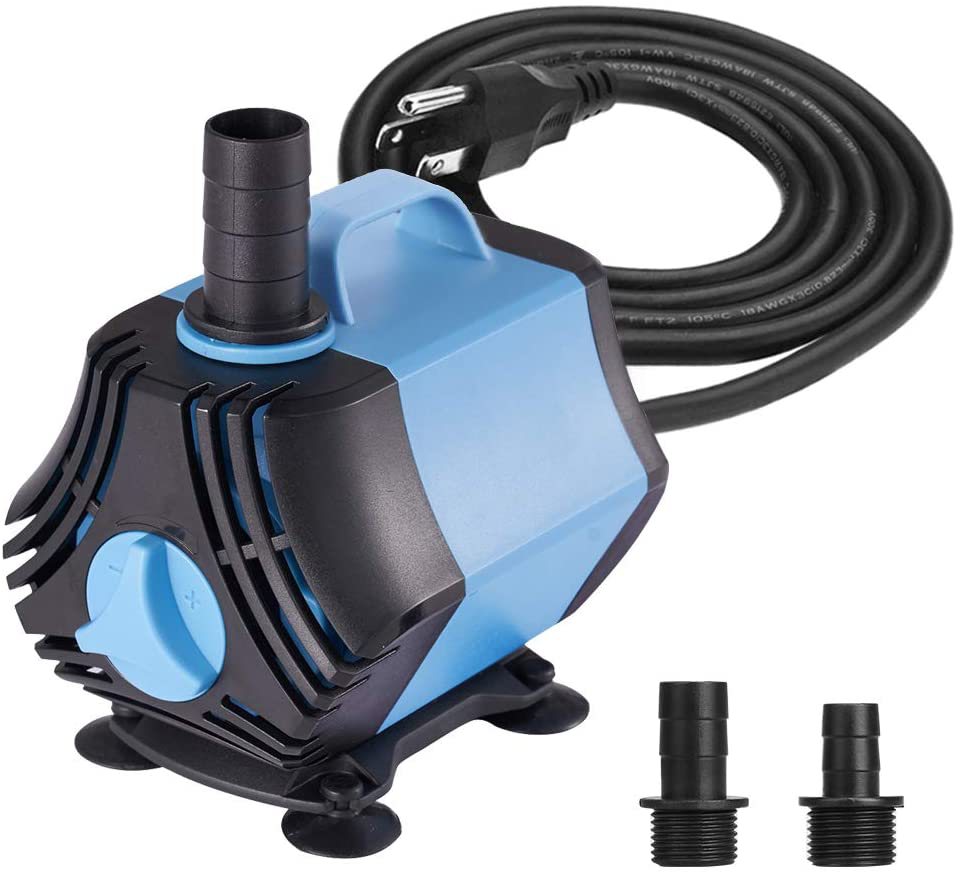 KEDSUM 800GPH Submersible Water Pump(3000L/H,60W), Ultra Quiet Submersible Pump, Fountain Pump-10Ft High Lift, 6.6Ft Power Cord, 3 Nozzles for Fish Tank, Pond, Aquarium, Statuary, Hydroponics Animals & Pet Supplies > Pet Supplies > Fish Supplies > Aquarium & Pond Tubing KEDSUM 800GPH