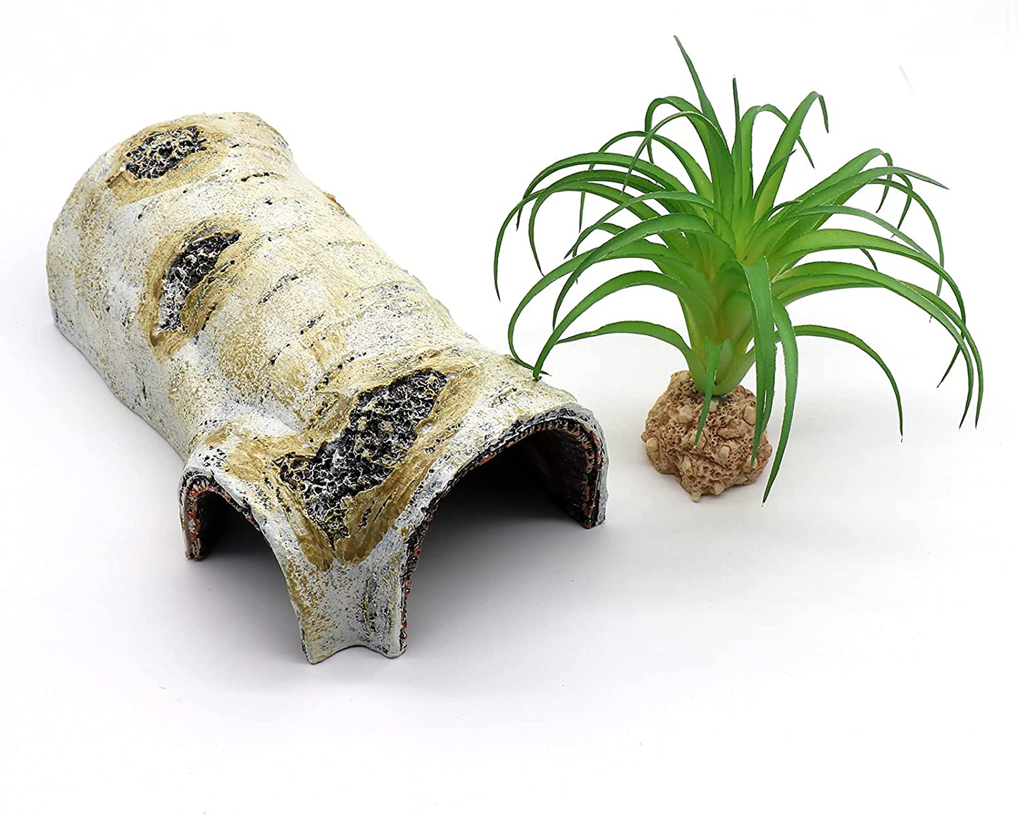 Reptile Hides and Caves Birch Tree Bark Trunk Habitats Decor Aquarium Decoration Wood for Lizard Geckos Snake Spiders Frogs Turtle Animals & Pet Supplies > Pet Supplies > Reptile & Amphibian Supplies > Reptile & Amphibian Habitats Relaqcc Medium