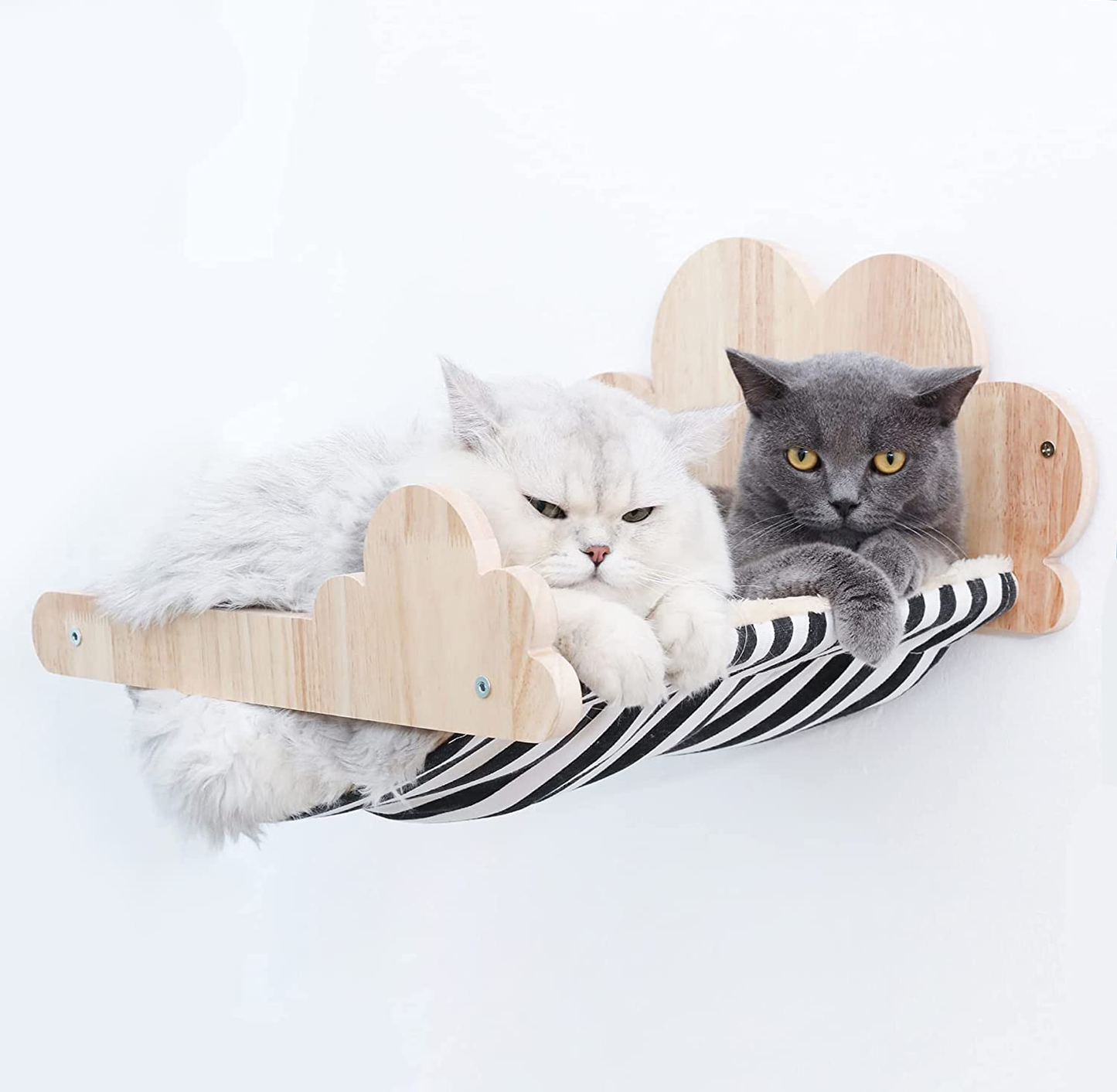 Beewarm Cat Wall Bed Hammock Mounted - Lifetime Replacement - Easily Holds up to 40 Lbs, Black Stripe Animals & Pet Supplies > Pet Supplies > Cat Supplies > Cat Furniture Beewarm