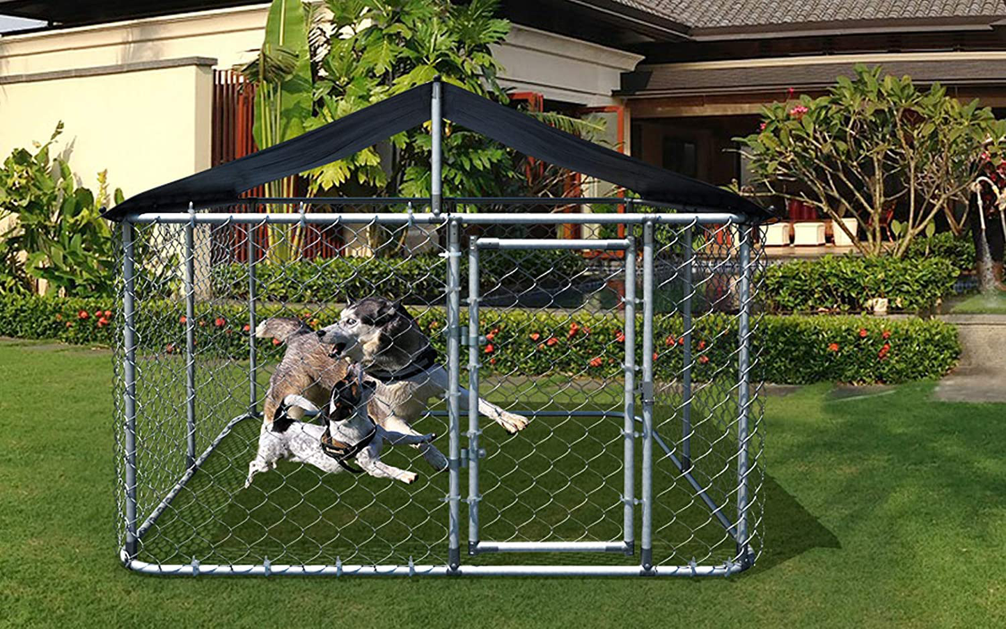 Gotland Outdoor Dog Kennel Heavy Duty Dog Cage Pet House Galvanized Steel Fence Dog Playpen Puppy Exercise Pen Chicken Coop Run Cage W/Uv & Waterproof Cover, Metal Mesh Barrier Kennel (Medium) Animals & Pet Supplies > Pet Supplies > Dog Supplies > Dog Houses Gotland