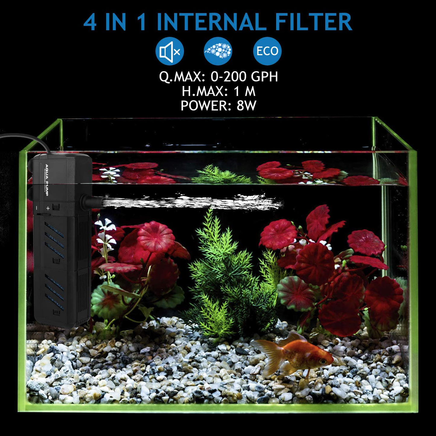 NO.17 Submersible Aquarium Internal Filter, Adjustable Fish Tank Filter with Water Pump for Fish Tank Animals & Pet Supplies > Pet Supplies > Fish Supplies > Aquarium Filters NO.17   