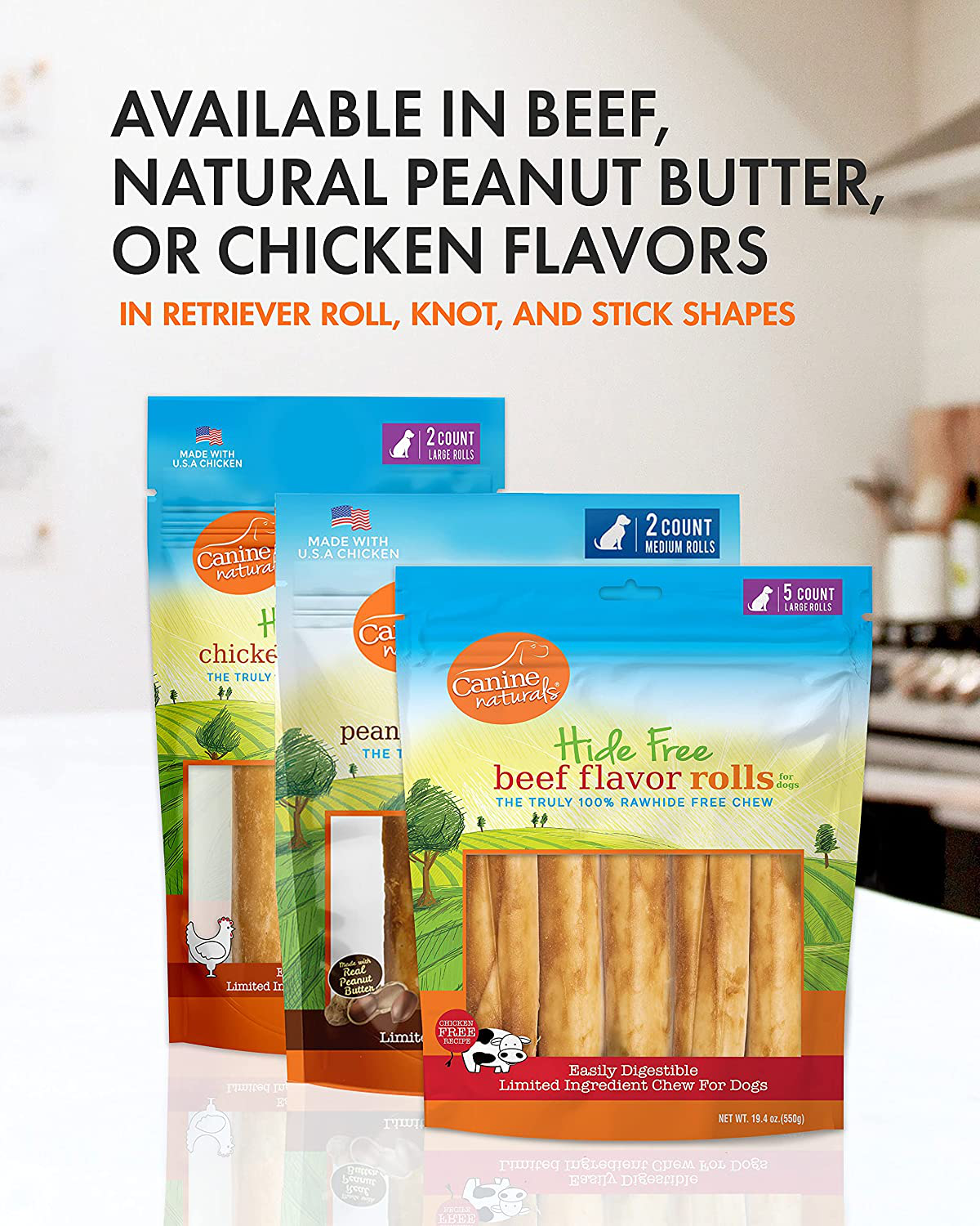 Canine Naturals Beef Chew 7" Roll 5 Pack - 100% Rawhide Free and Collagen Free Dog Treats - Made with Real Beef - All-Natural and Easily Digestible - Poultry Free Recipe - Great for Dental Health Animals & Pet Supplies > Pet Supplies > Small Animal Supplies > Small Animal Treats Canine Naturals