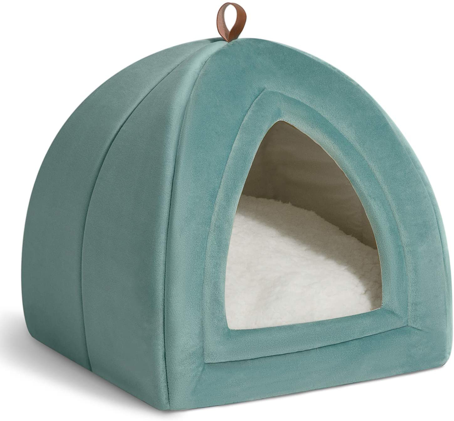 Bedsure Cat Bed for Indoor Cats, Cat Houses, Small Dog Bed - 15/19 Inches 2-In-1 Cat Tent, Kitten Bed, Cat Hut, Cat Cave with Removable Washable Cushioned Pillow, Outdoor Dog Tent Beds Animals & Pet Supplies > Pet Supplies > Cat Supplies > Cat Beds Bedsure Washed Blue S(15x15x15)