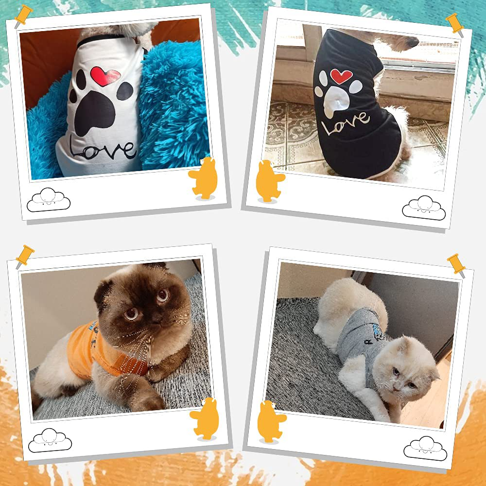 Sebaoyu Dog Shirts for Medium Dogs 4 Pack Puppy Clothes Summer Apparel Cute Puppy Vest for Small&Large Dogs Cats Boy&Girls Animals & Pet Supplies > Pet Supplies > Dog Supplies > Dog Apparel Sebaoyu