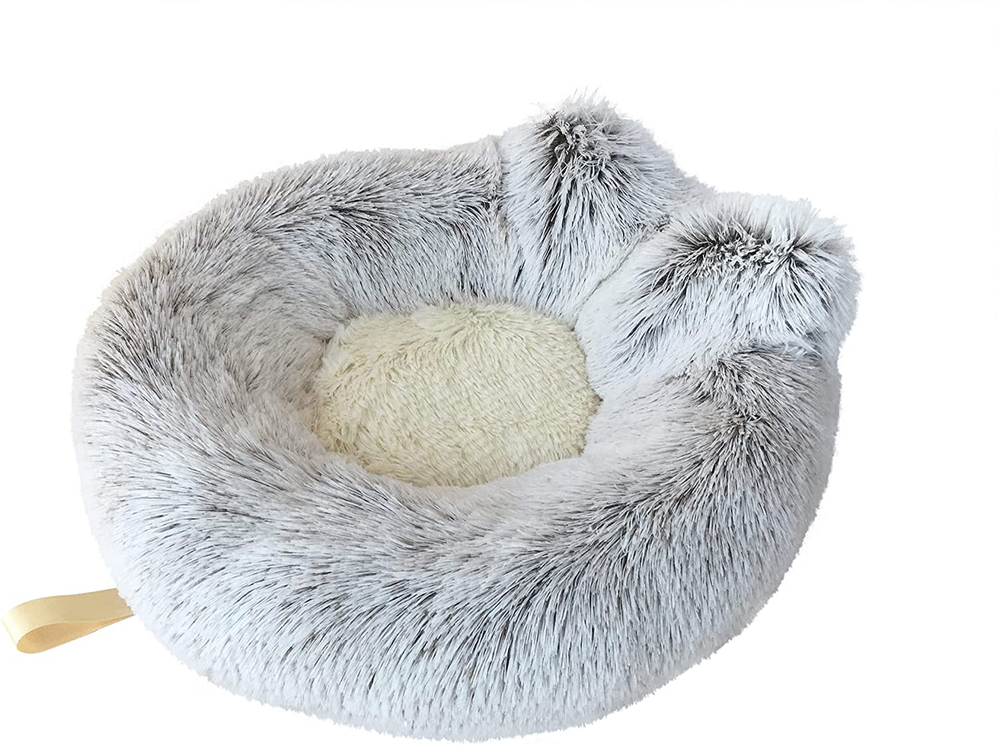 GRITALY Cat Beds Indoor Cats, 20 Inches Donut Pet Bed Cats or Small Dogs up 12Lbs, Anti-Slip Water-Resistant Bottomself Warming Washable Fabric Pet Supplies, Whitebrown, 20X10X7 Inch (Pack of 1) Animals & Pet Supplies > Pet Supplies > Cat Supplies > Cat Furniture GRITALY