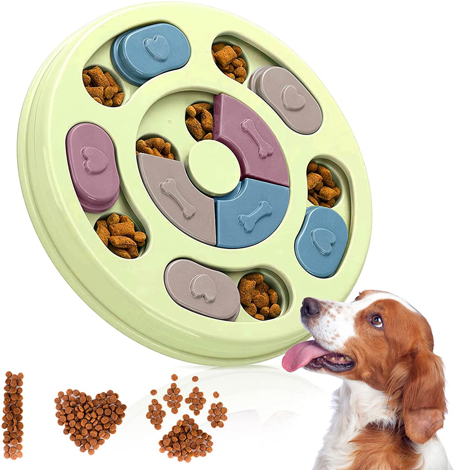 Rongbuk Dog Puzzle Toys Puppy, Interactive Puzzle Game Dog Toy, Treat Dispenser for Dogs Training Funny Feeding, Non-Slip Bottom Dog Enrichment Toys, Slow Feeder & IQ Interactive Training Toy Box Animals & Pet Supplies > Pet Supplies > Dog Supplies > Dog Toys Rongbuk Green  