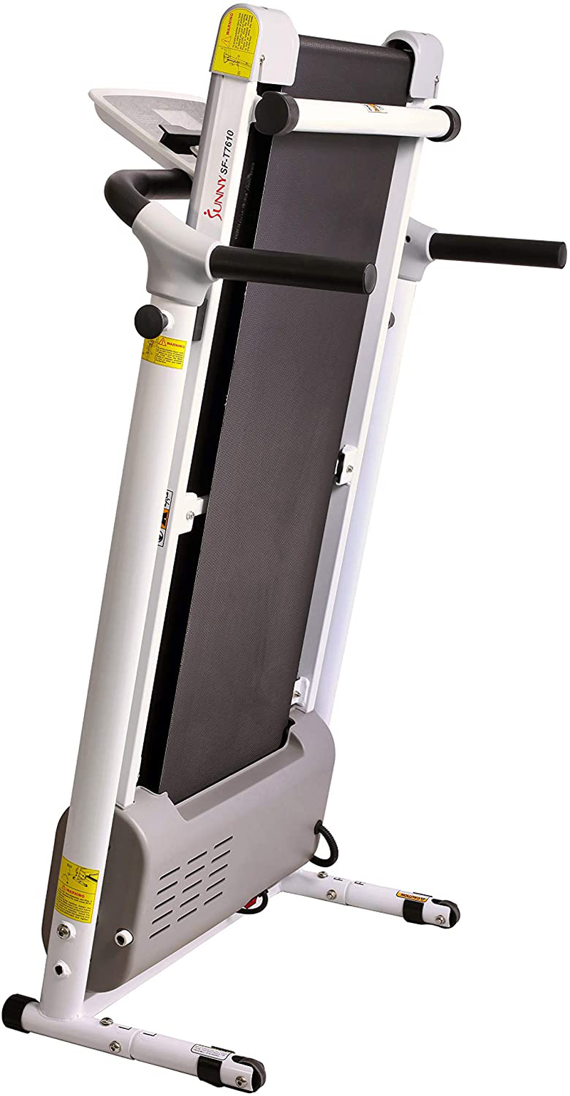 Sunny Health & Fitness SF-T7610 Electric Walking Folding Treadmill with LCD Display and Device Holder, 220 LB Max Weight, White Animals & Pet Supplies > Pet Supplies > Dog Supplies > Dog Treadmills Sunny Health & Fitness