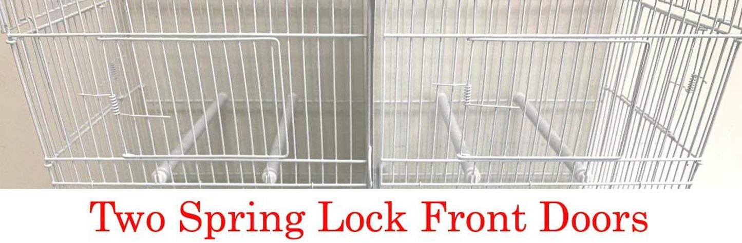 Mcage 4 of Stack and Lock Double Breeder Cage Bird Breeding Cage with Removable Center Dividers and Breeder Doors Animals & Pet Supplies > Pet Supplies > Bird Supplies > Bird Cages & Stands Mcage