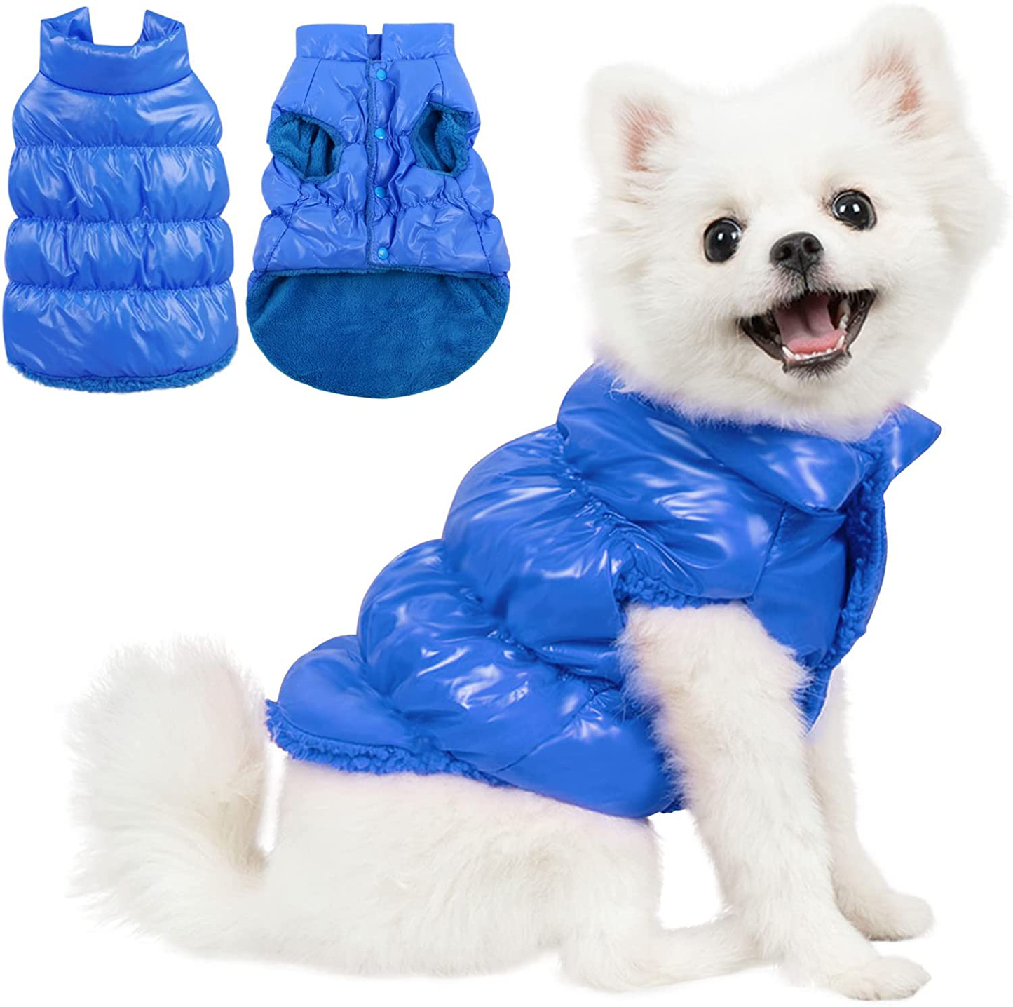 AOFITEE Winter Dog Coat Waterproof Windproof Fleece Puppy Vest, Warm Padded Dogs down Jacket, Lightweight Outdoor Pet Snowsuit Apparel Cold Weather Clothes for Small and Medium Dogs Animals & Pet Supplies > Pet Supplies > Dog Supplies > Dog Apparel AOFITEE