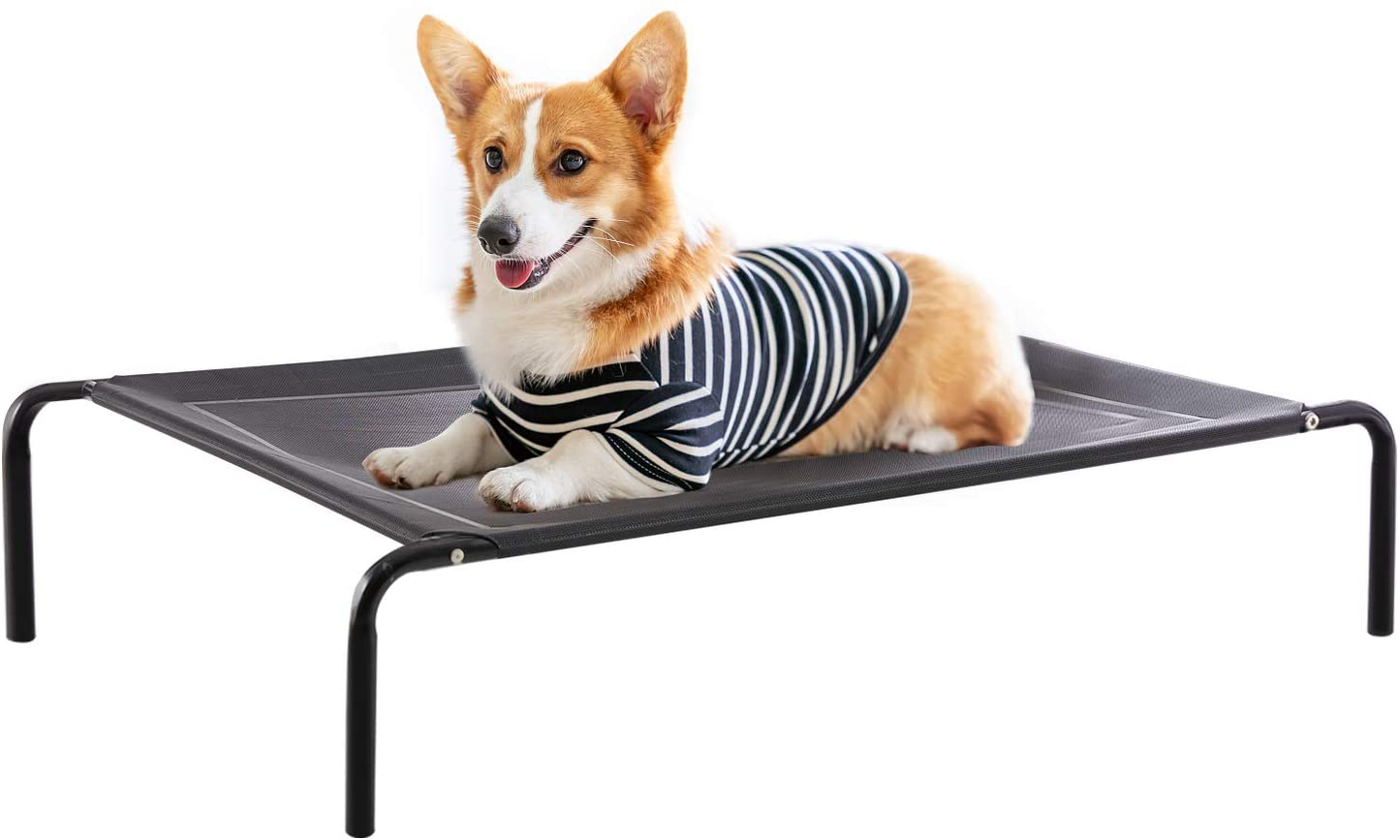 Elevated Dog Bed, Western Home Raised Dog Bed Cot for Large Medium Small Dogs, Portable Pet Cot for Indoor and Outdoor with Breathable Mesh, Durable Frame and Skid-Resistant Feet Animals & Pet Supplies > Pet Supplies > Dog Supplies > Dog Beds WESTERN HOME WH Black Small