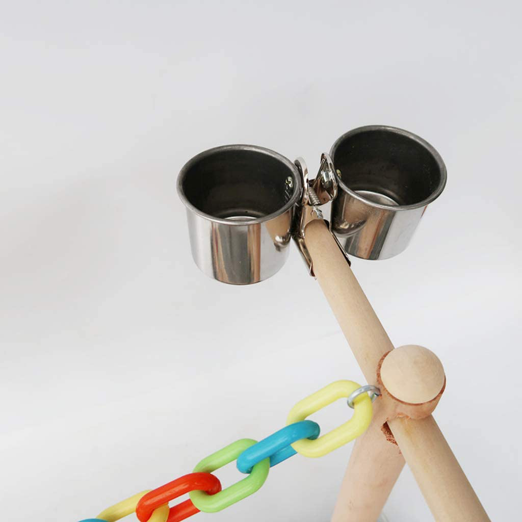 Kerdejar Parrot Bird Play Stand Cockatiel Playground Wood Perch Gym Ladder Feeder Cups Animals & Pet Supplies > Pet Supplies > Bird Supplies > Bird Gyms & Playstands KerDejar
