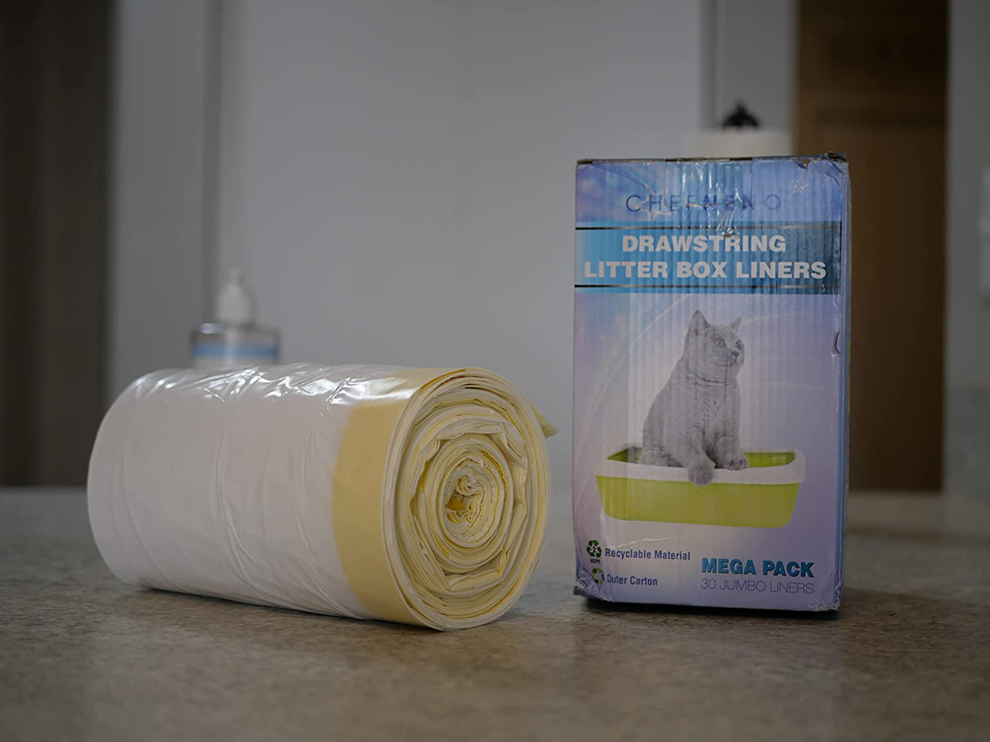 Drawstring Large Litter Box Liners, Heavy Duty Liners for Cat Litter Box (Xlarge) Animals & Pet Supplies > Pet Supplies > Cat Supplies > Cat Litter Box Liners CHEFNENO   