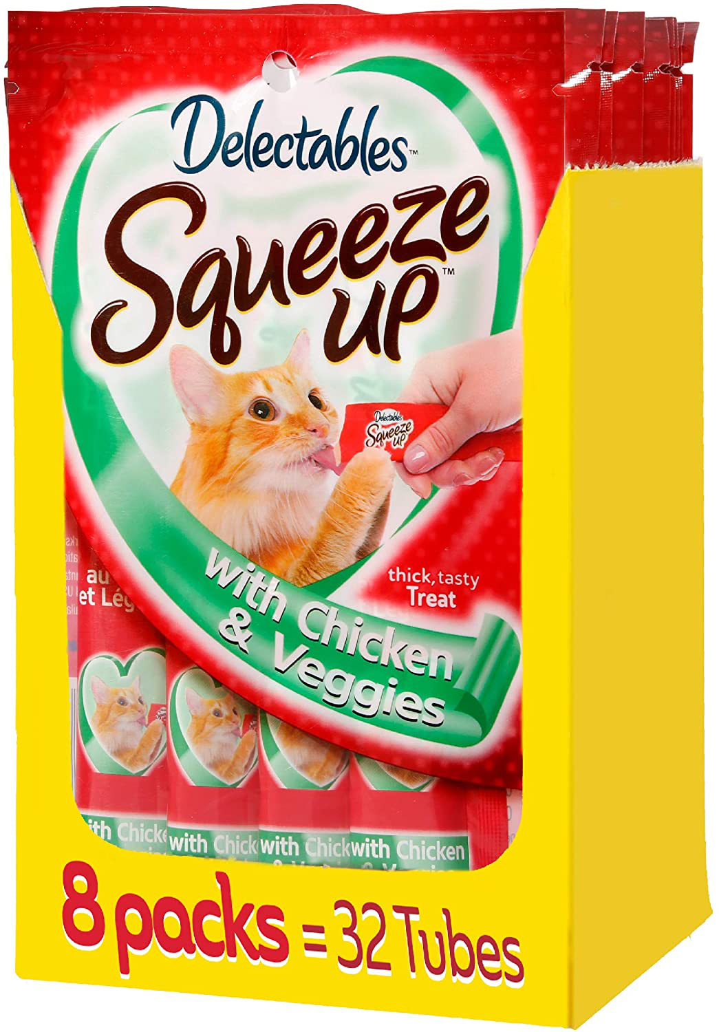 Hartz Delectables Squeeze up Interactive Lickable Wet Cat Treats for Adult & Senior Cats, Multiple Flavors Animals & Pet Supplies > Pet Supplies > Bird Supplies > Bird Treats Hartz Chicken & Veggies 32 Count (Pack of 1)