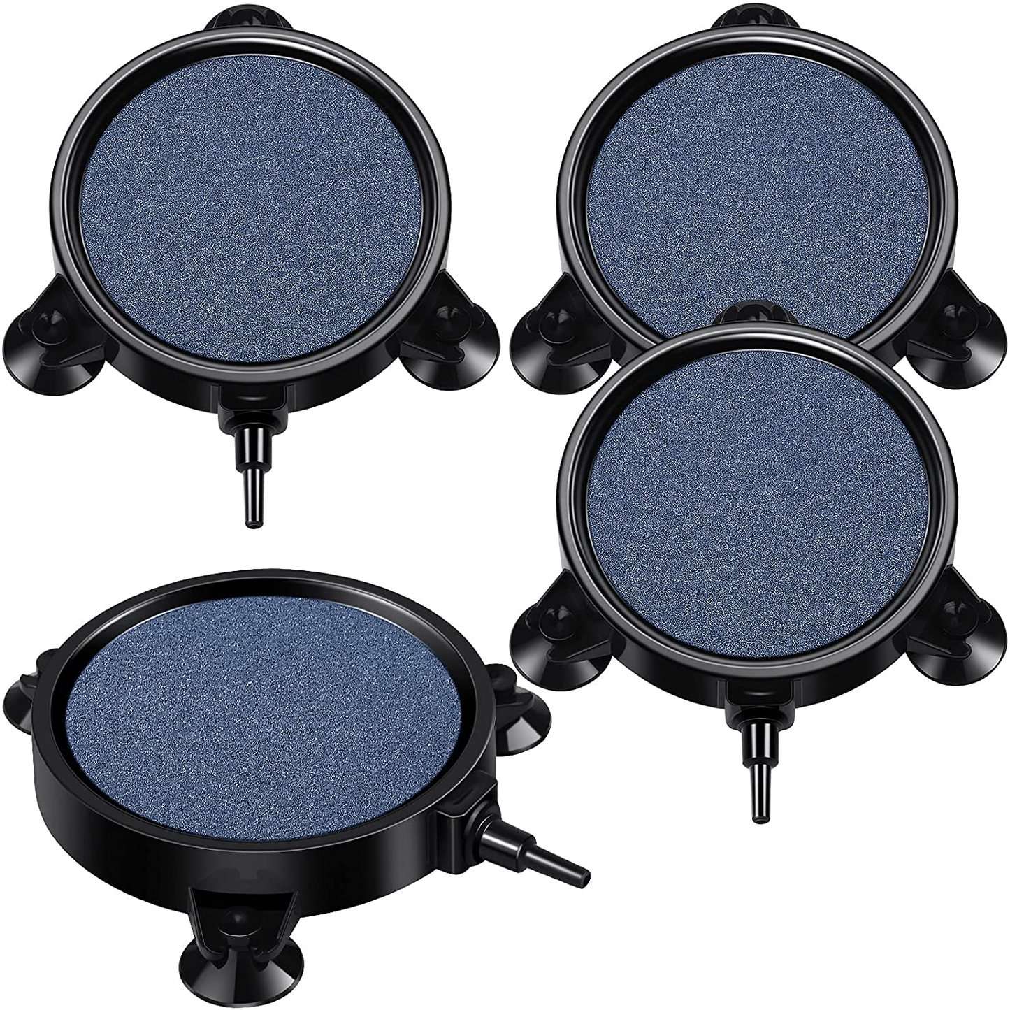 Aneco 4 Pieces round Air Stone Disc Bubble Diffuser Fish Tank Bubbler Aquarium Oxygen Bubble Disk with 12 Pieces Suction Cups for Hydroponics Aquarium Fish Tank Pump Aerator Diffuser Animals & Pet Supplies > Pet Supplies > Fish Supplies > Aquarium Air Stones & Diffusers Aneco Blue Grey