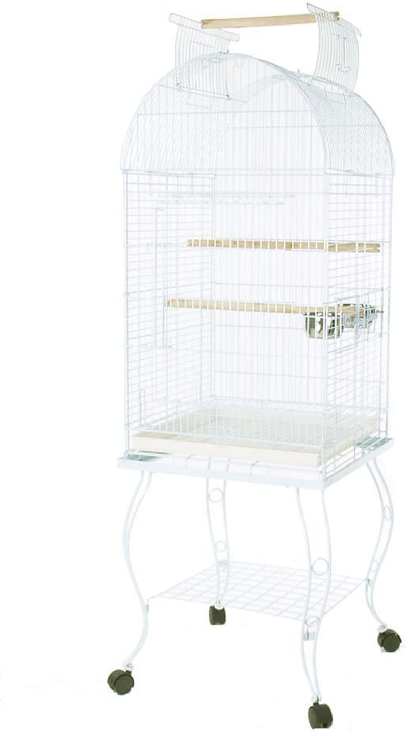 Petcagemart Metal Playtop Parrot Bird Cage with Stand, 20 by 20 by 65-Inch, White Animals & Pet Supplies > Pet Supplies > Bird Supplies > Bird Cages & Stands PetcageMart