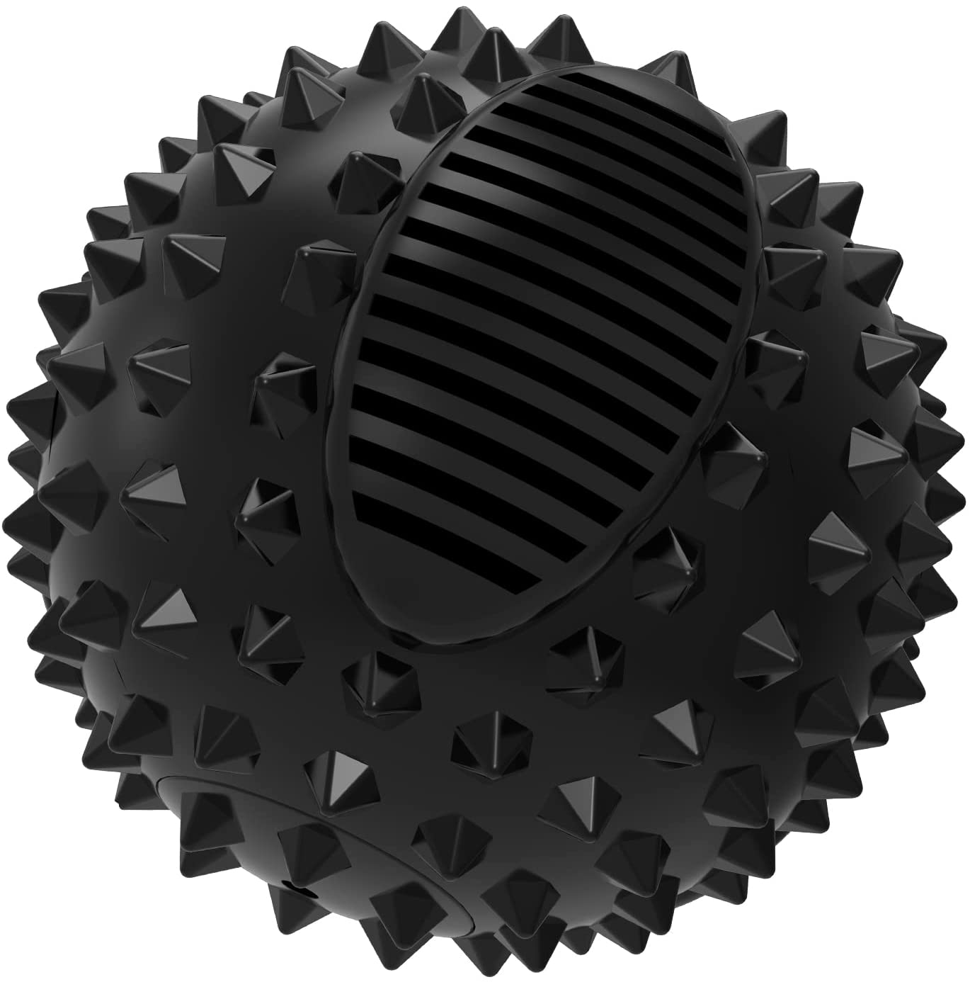 PETIZER Squeaky Dog Ball Toy for Aggressive Chewers ,4 Inches Indestructible Durable Big Dogs Chew Spiky Ball, Floatable Rubber Pet Toys for Medium &Large Breeds Animals & Pet Supplies > Pet Supplies > Dog Supplies > Dog Toys petizer Black