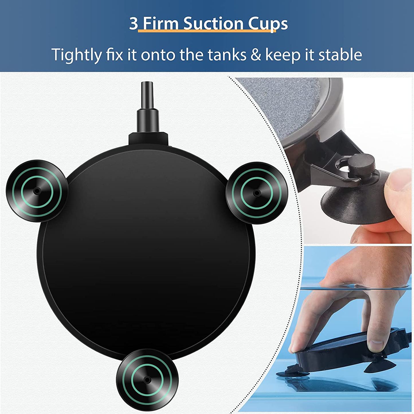 Pawfly 4 Inch Air Stone Disc Bubble Diffuser with Suction Cups for Pump Aquarium Fish Tank Animals & Pet Supplies > Pet Supplies > Fish Supplies > Aquarium Air Stones & Diffusers Pawfly