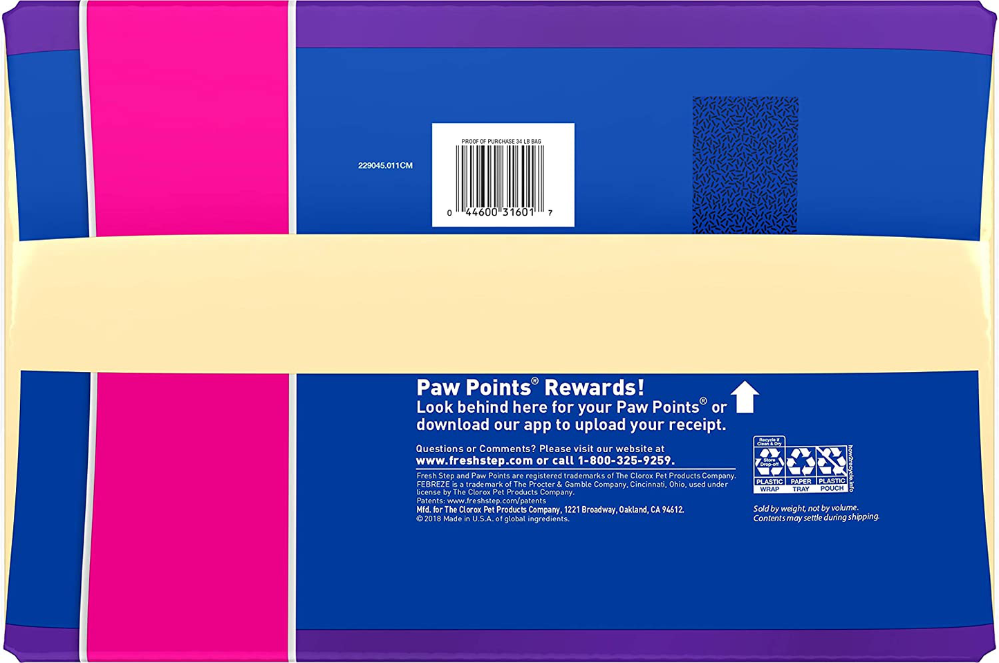 Fresh Step Multi-Cat Scented Litter with the Power of Febreze, Clumping Cat Litter, 34 Pounds (Package May Vary) (Package May Vary) Animals & Pet Supplies > Pet Supplies > Cat Supplies > Cat Litter Fresh Step